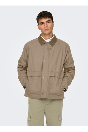 Only & Sons Ekru Erkek Dik Yaka Normal Fit Ceket 22031626 ONSKOSMO LIFE JACKE...