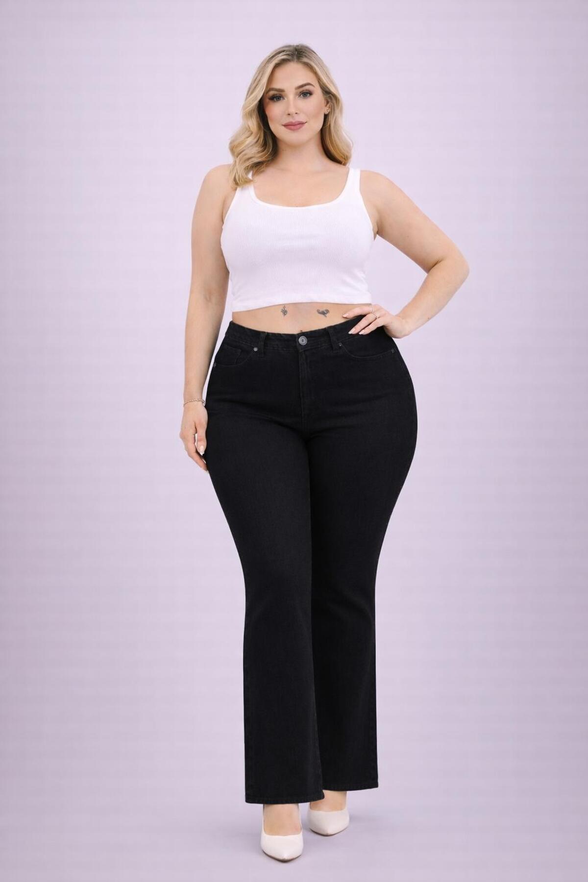 EYLÜLXXL  KADIN BÜYÜK BEDEN BORU PAÇA PANTOLON - Görsel 2