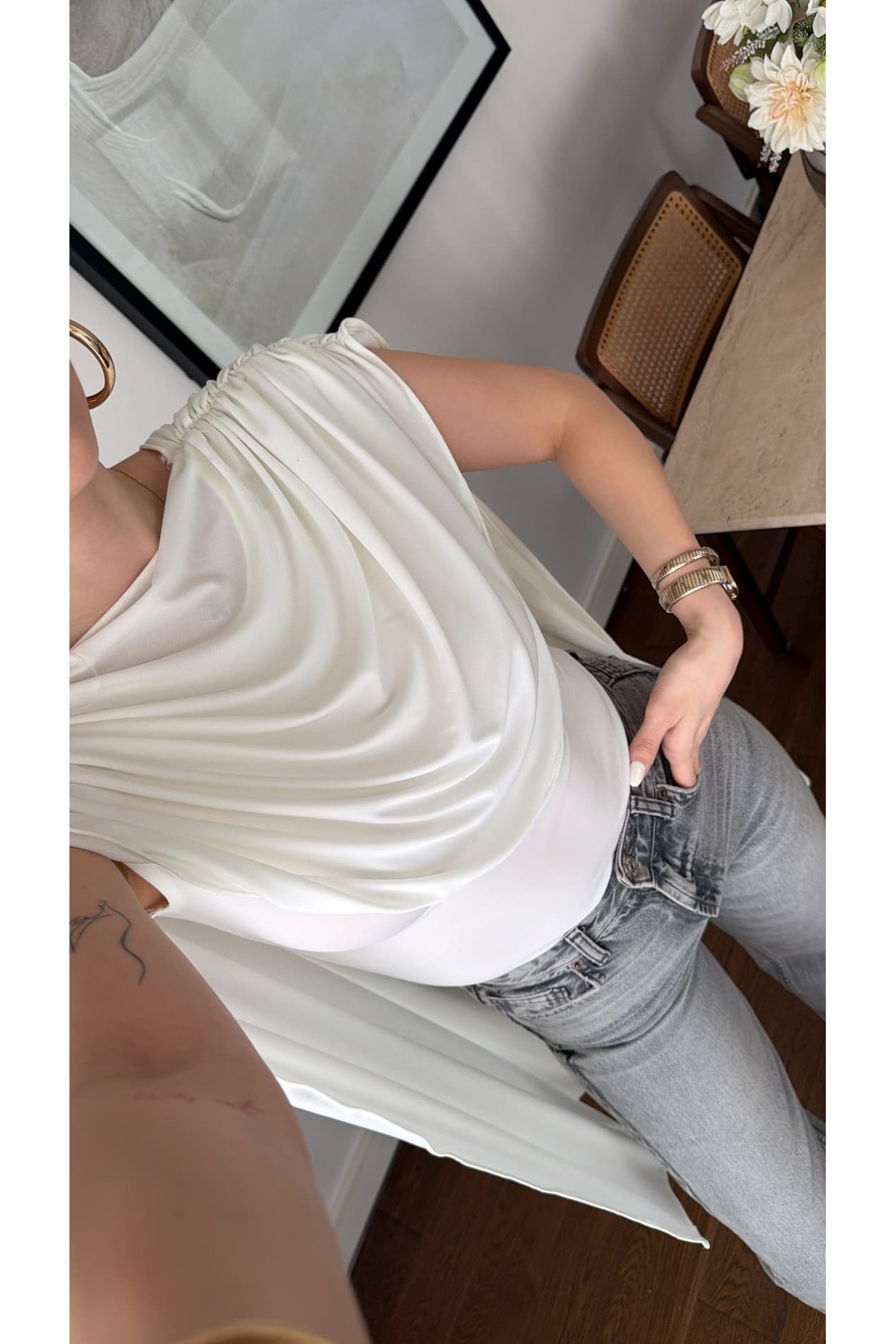 sinemkivanc co  YAKA DETAYLI BODYSUİT BLUZ - Görsel 3