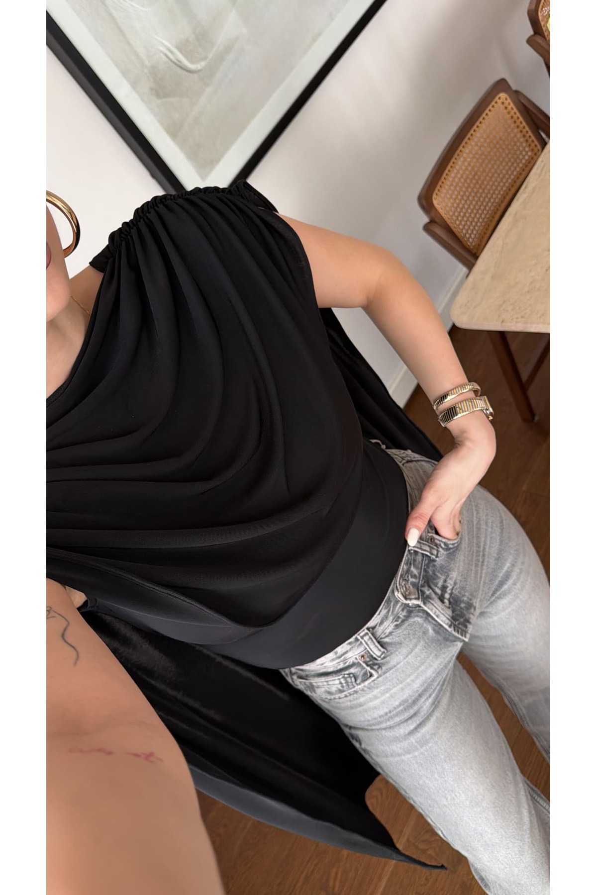 sinemkivanc co  YAKA DETAYLI BODYSUİT BLUZ - Görsel 2