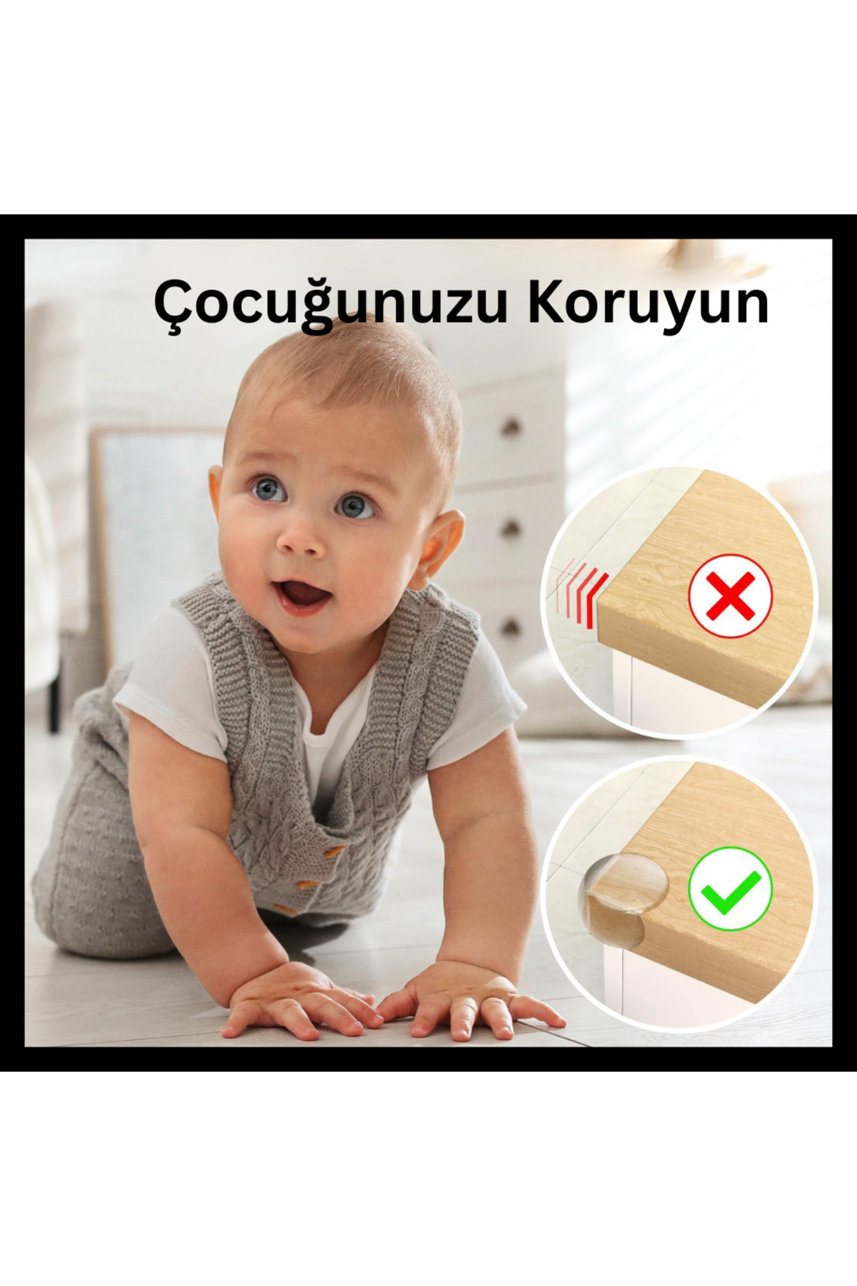 Tek-İş Silikon Şeffaf Masa Kenarı Köşe Koruması 4 Adet | Çocuk Güvenlik Köşe Koruyucu fotoğrafı 6 (önizleme)
