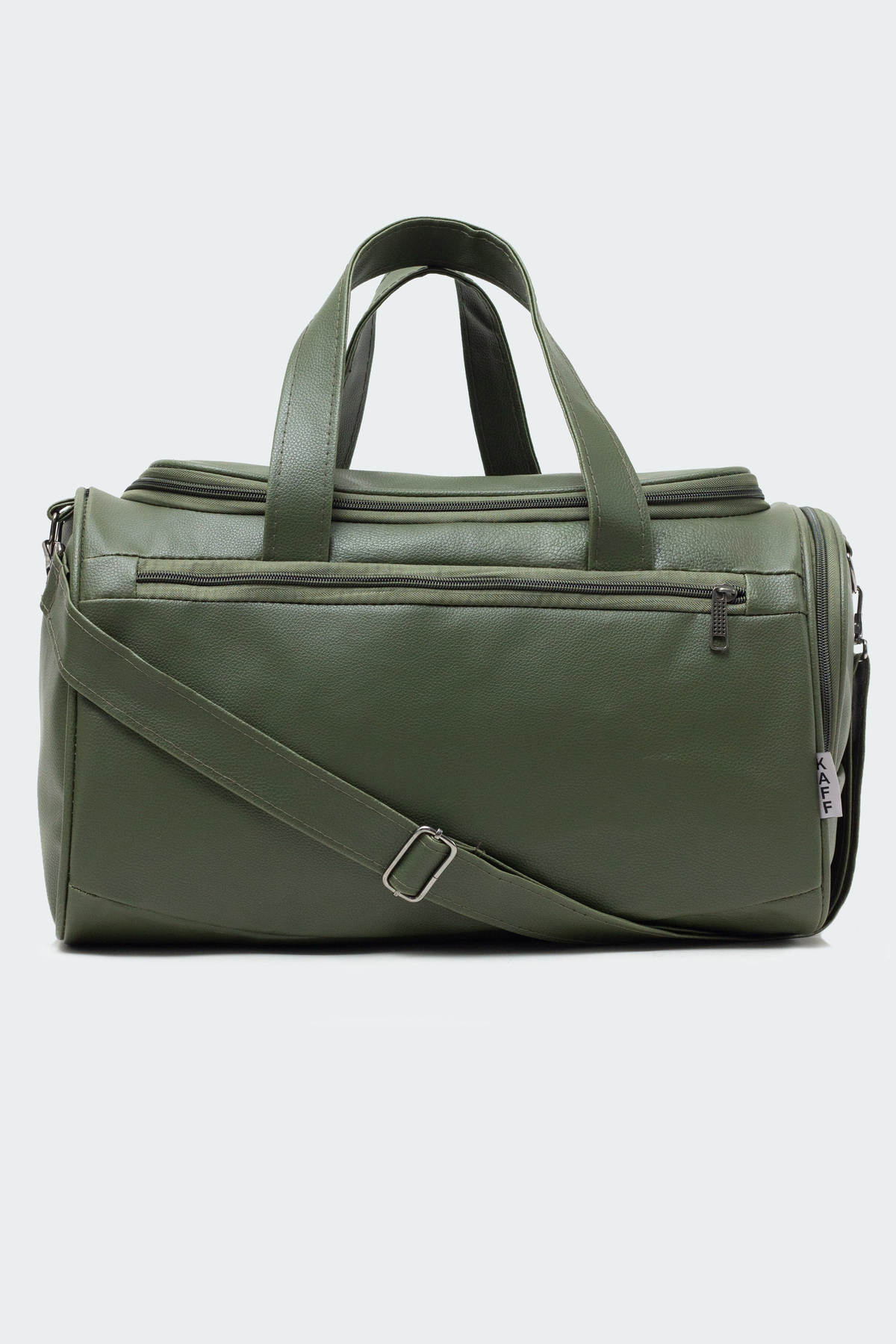 KAFF  Yeşil Suni Deri Yan Ayakkabı Bölmeli Unisex Geniş Hacimli Seyahat Spor Fitness Spor Çantası - 00124 - Görsel 2