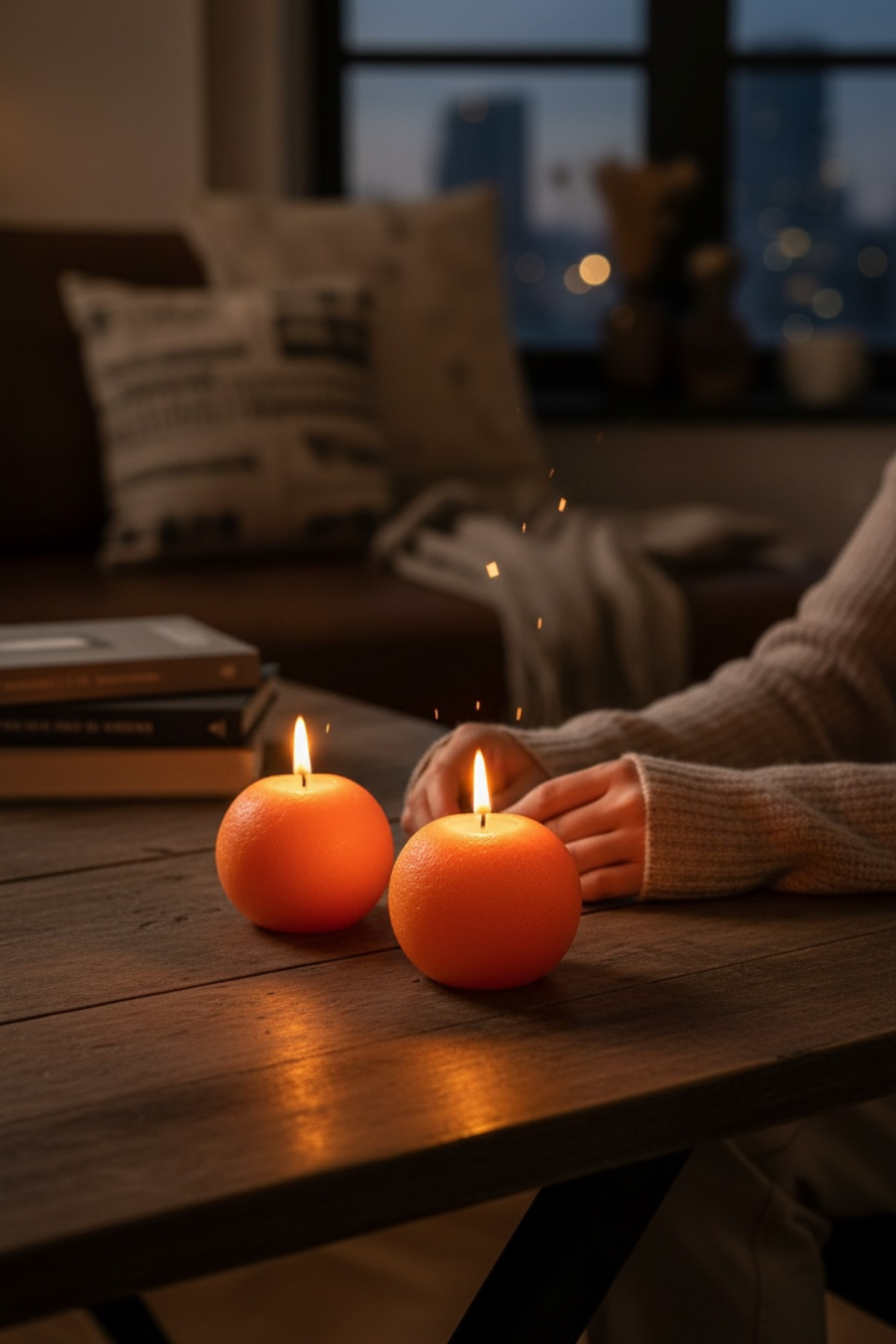 2’li Meyve Figürlü Mum – Dekoratif Meyve Tasarımlı Mum Seti