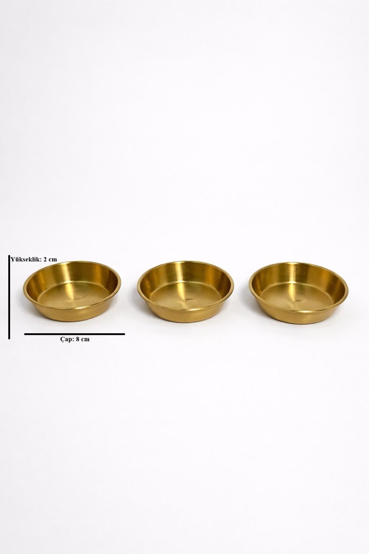 3’lü Gold Minik Kase Seti – 8 cm Dekoratif Sunum Kaseleri, Kahvaltı ve Meze Kaseleri