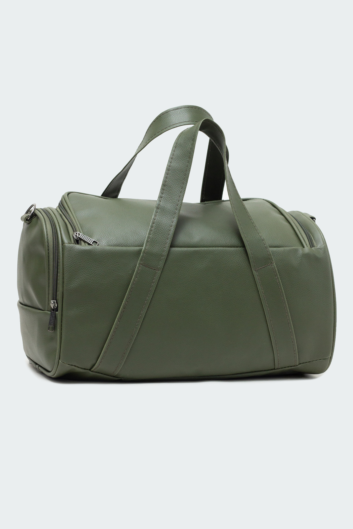 KAFF  Yeşil Suni Deri Yan Ayakkabı Bölmeli Unisex Geniş Hacimli Seyahat Spor Fitness Spor Çantası - 00124 - Görsel 8