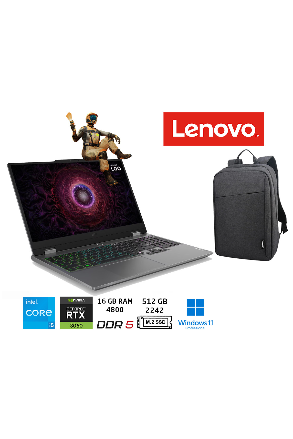 LENOVO Loq i5 83GS00PDTR Intel CoreI5-12600HX 16gb 512GB SSD