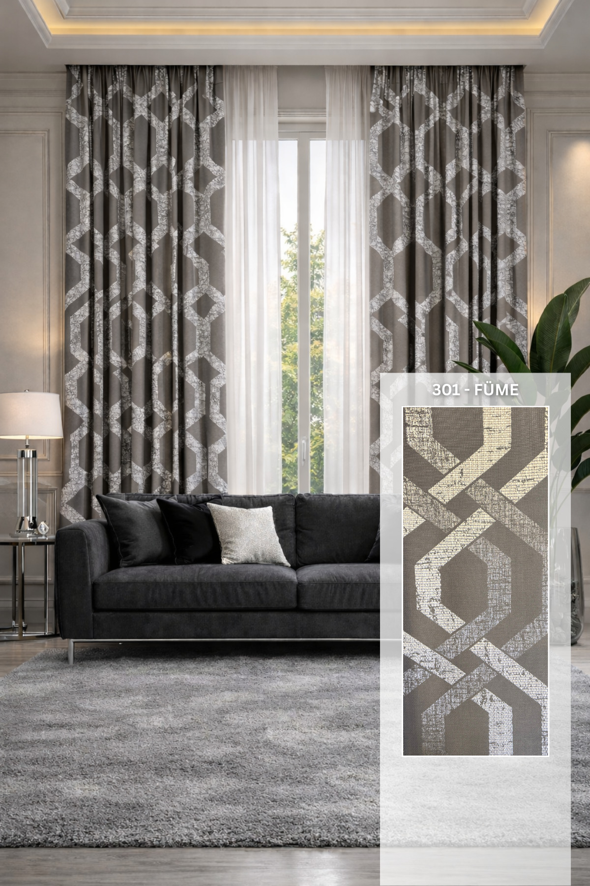 Luxury Stylish Living Room Backdrop Curtain Heavy Weight 120 Arrays Modern Decorative Backdrop Curtain