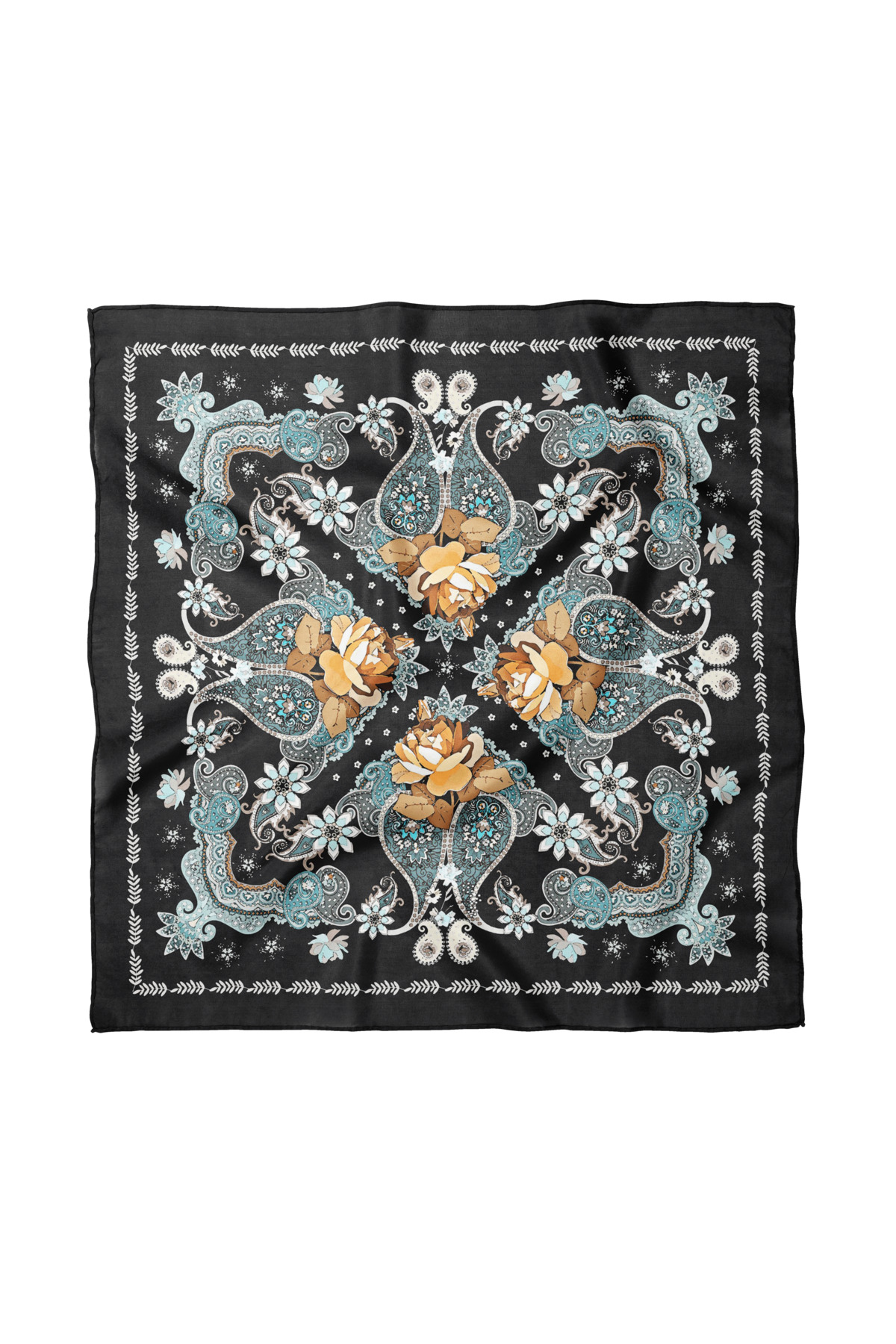 Ethnic Shawl Patterned Scarf / Bandana 70x70cm
