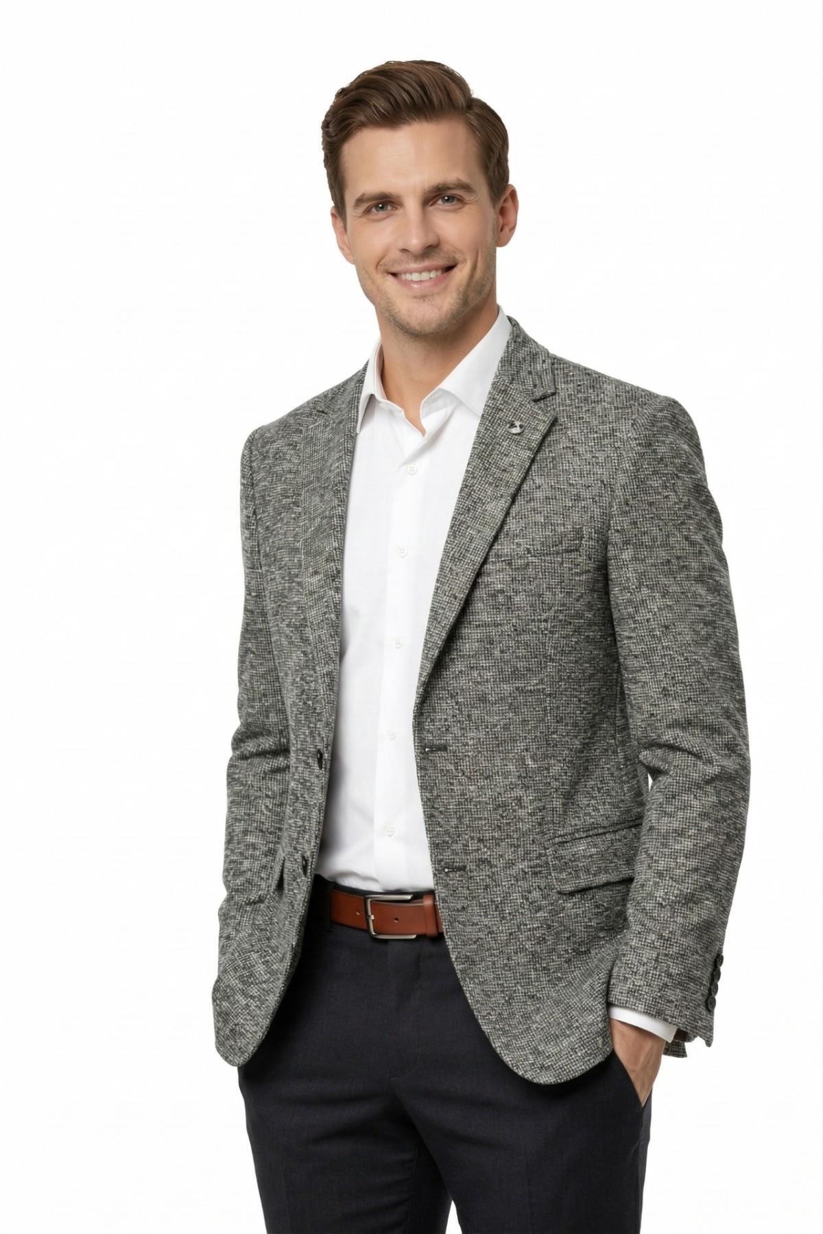 Suitmen  Erkek Tek Spor Ceket 4 Drop Çift Yırtmaçlı Mevsimlik BGL-ST05331 - Görsel 2