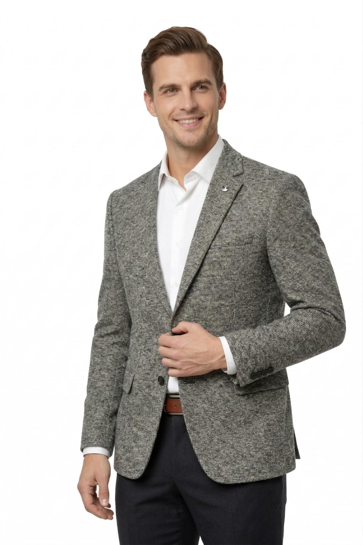 Suitmen  Erkek Tek Spor Ceket 4 Drop Çift Yırtmaçlı Mevsimlik BGL-ST05331 - Görsel 4