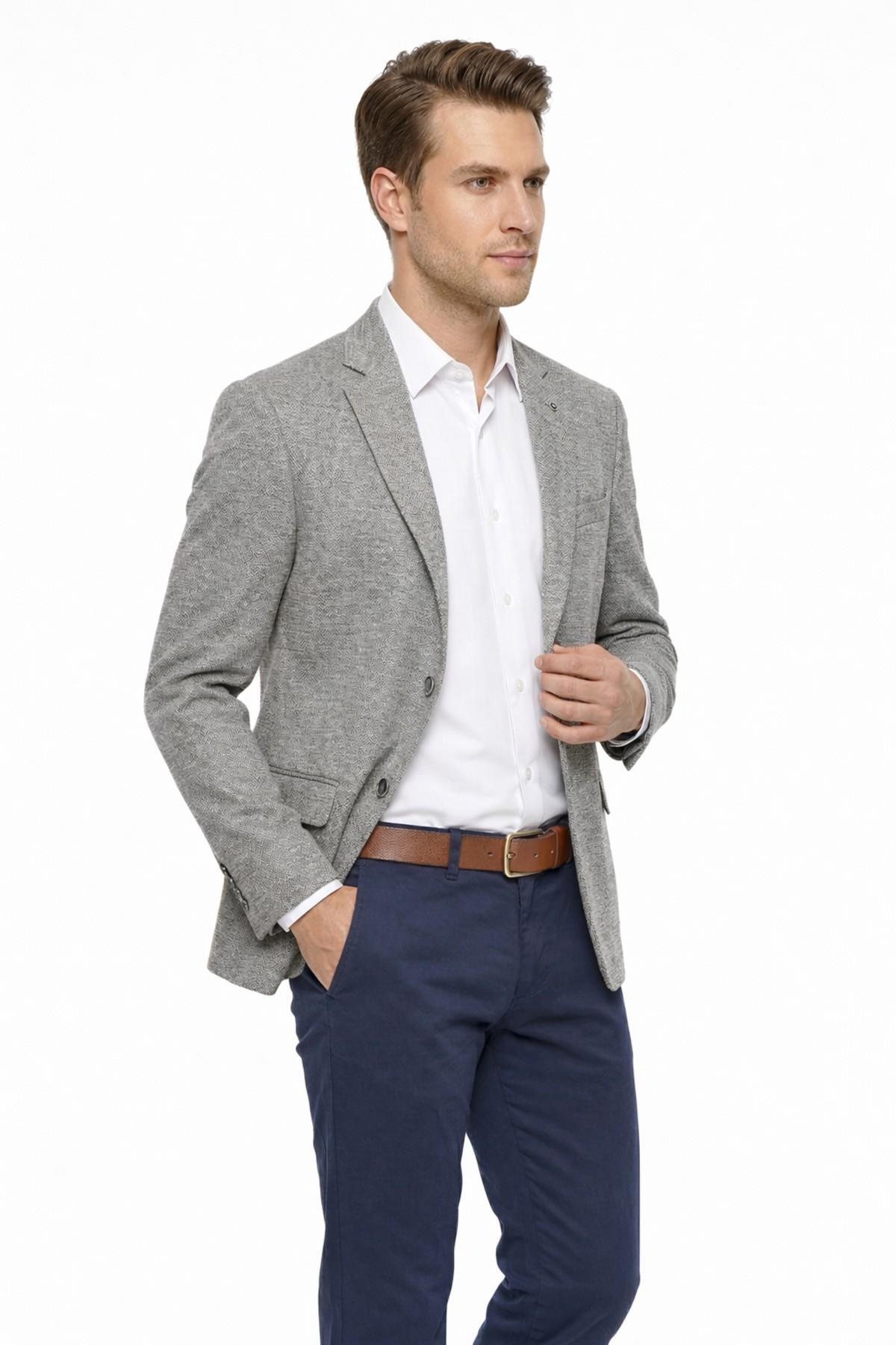 Suitmen  Erkek Tek Spor Ceket 4 Drop Çift Yırtmaçlı Mevsimlik BGL-ST05331 - Görsel 3