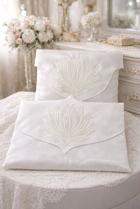 Ceki Home Bohça Fıransız Güpürlü Zarf Bohça Nişan Söz Saten Bohça Tek Parça