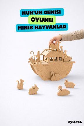 eysera Ahşap Nuh'un Gemisi Çocuk Aktivite & Hobi Oyuncak, Montessori Eğitici Set