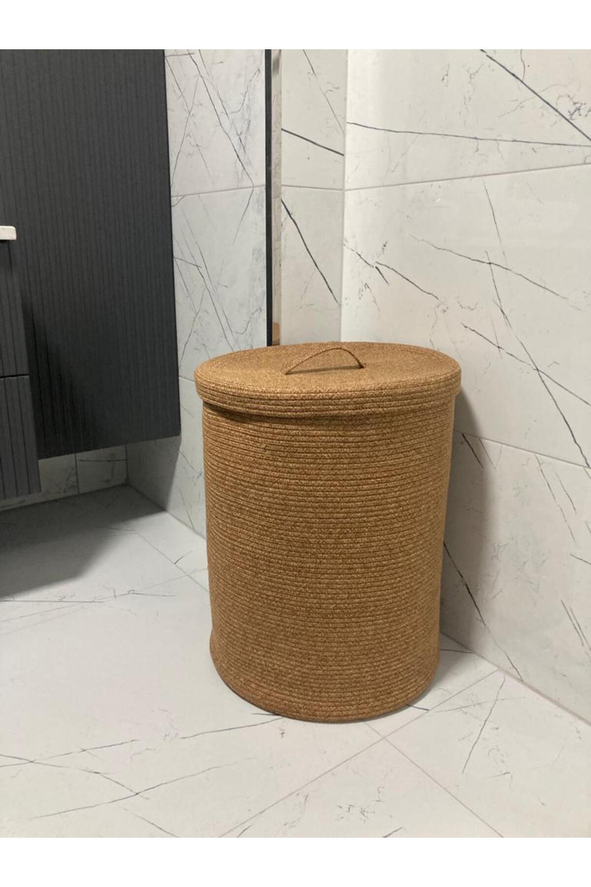 DOĞAL JÜT İP HASIR ÇAMAŞIR SEPETİ - BANYO DÜZENLEYİCİ VE OYUNCAK SEPETİ