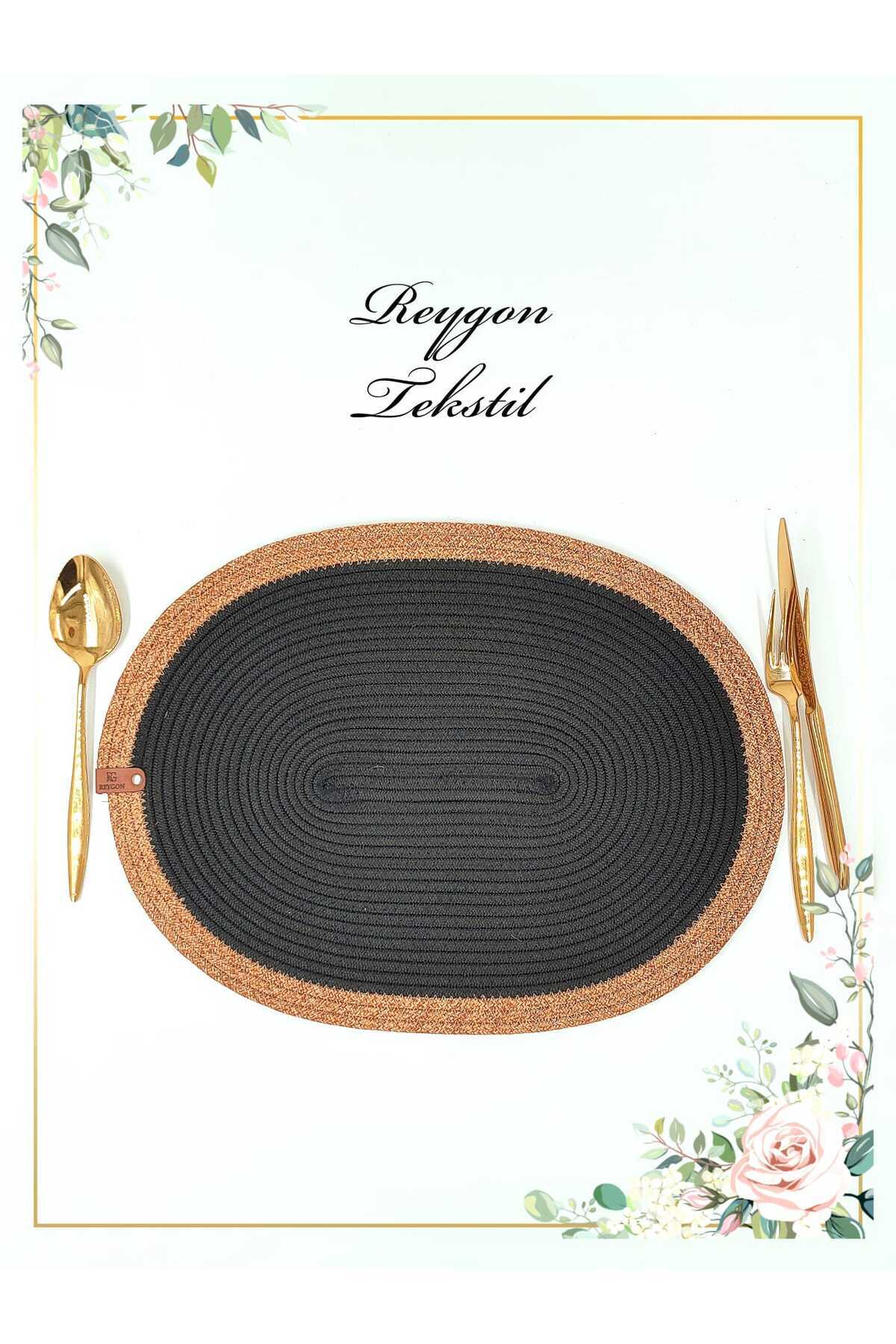 %100 DOĞAL JÜT İP EL YAPIMI OVAL SUPLA (HASIR AMERİKAN SERVİS)