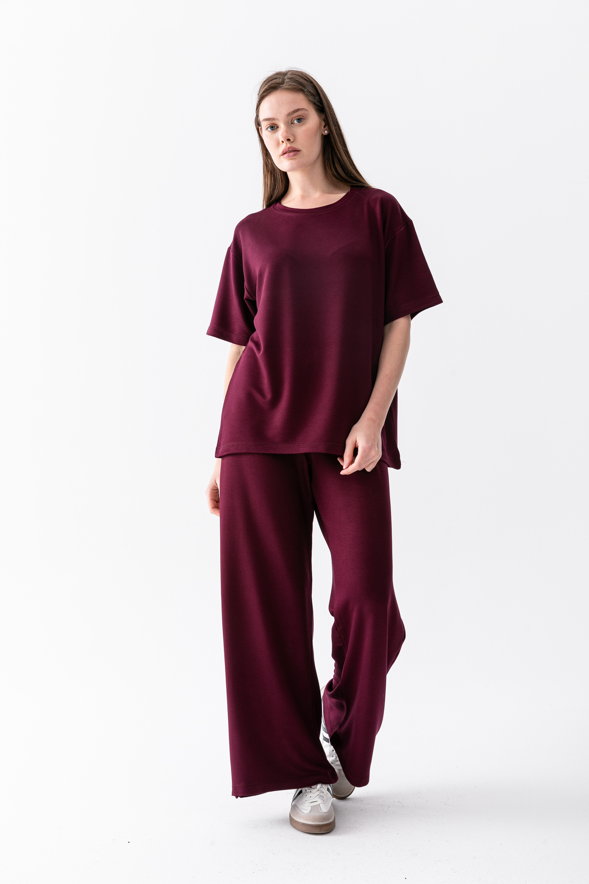 Women's Casual Short Sleeve T-Shirt and Wide Leg Pants 2pcs Set Daily Stylish Combination