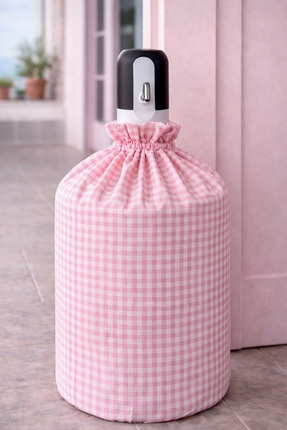 YUVOL Pembe Pötikareli Damacana Kılıfı Çift Lastikli Sebili Örtüsü