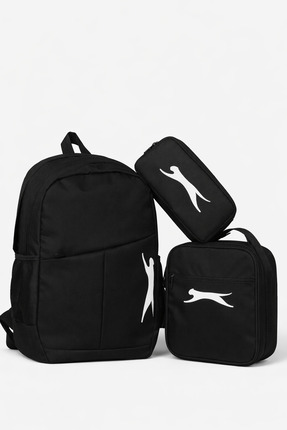 Slazenger Lisanslı 3’lü Okul Çantası Seti Siyah – Sırt Çantası + Beslenme Çan...