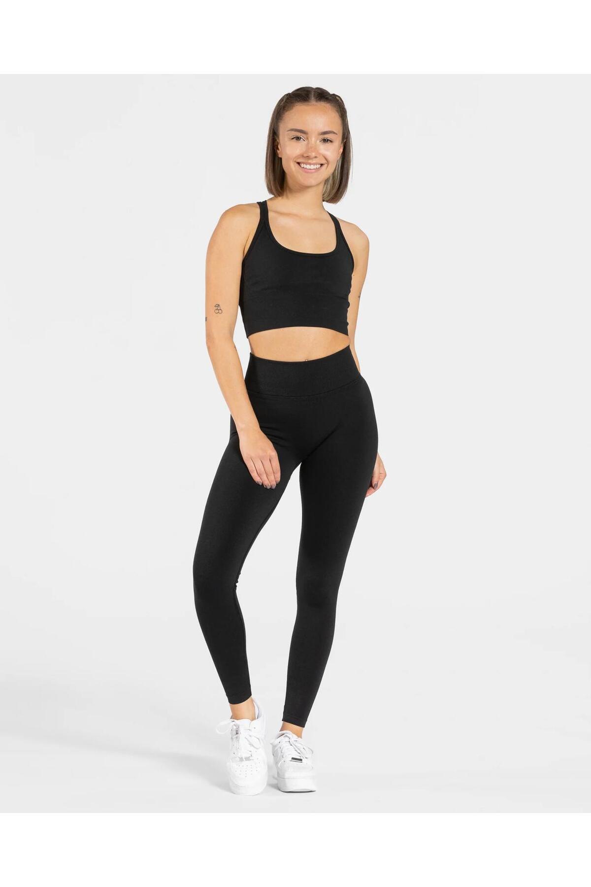 TEVEO  Statement Collection, Büzgülü, Seamless Tayt-SİYAH - Görsel 4