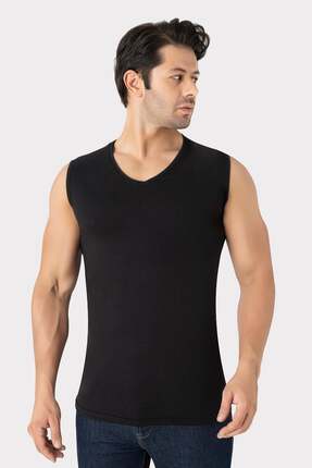 infernum V Yaka Kolsuz Tişört Atlet Likralı Esnek