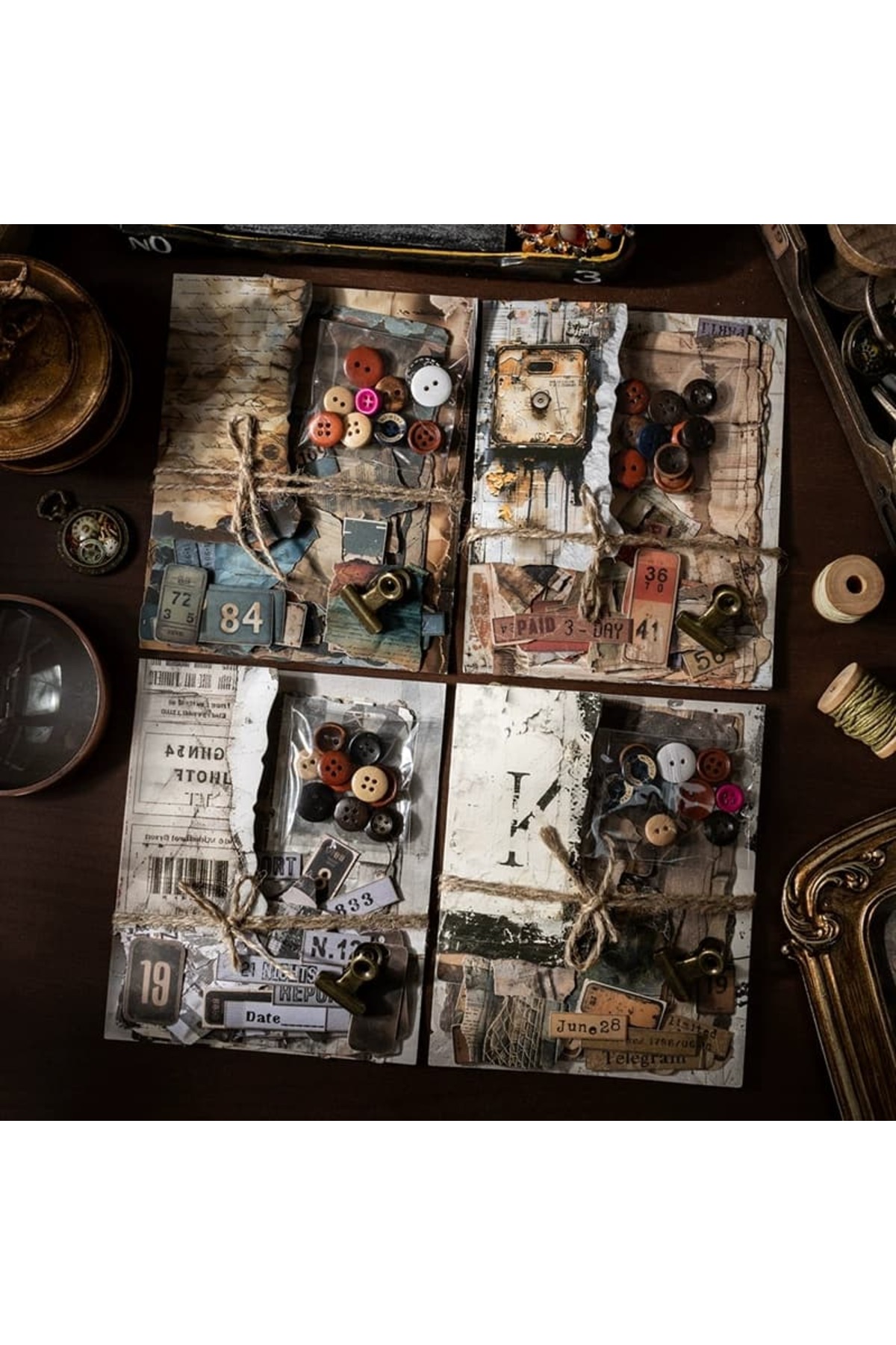 junk journal＆ペーパーバッグセット İthal S24-Junk journal vintage paketi - Fiyatı, Yorumları