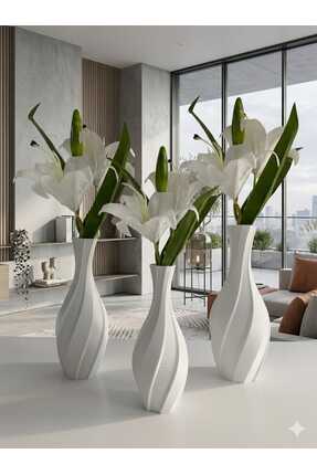 Sahil Design Elora Modern Dekoratif Vazo | 3D | ABS Malzeme | Dalga Tasarım |...
