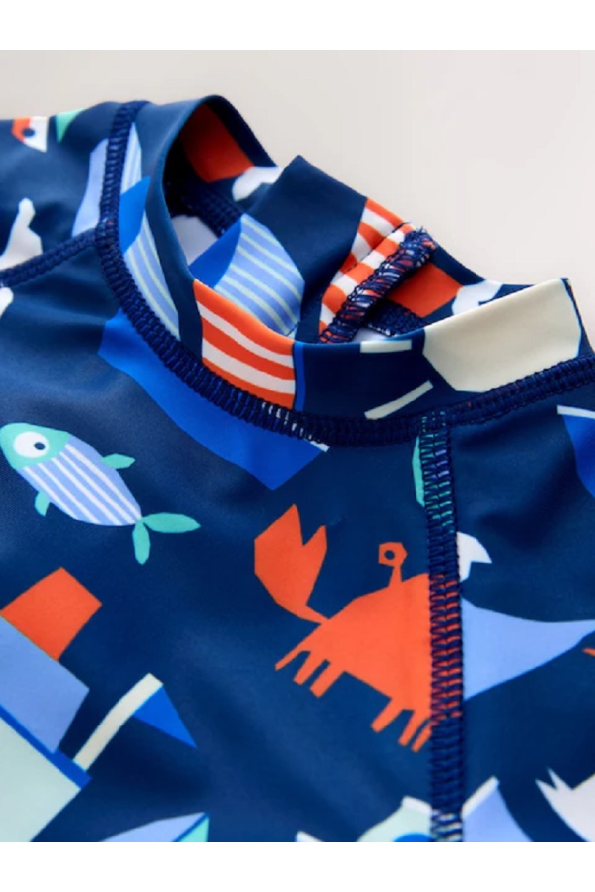 Next Baby Lacivert Denizci Desenli Güneşten Koruyucu UPF 50+ Tek Parça Mayo fotoğrafı 7 (önizleme)