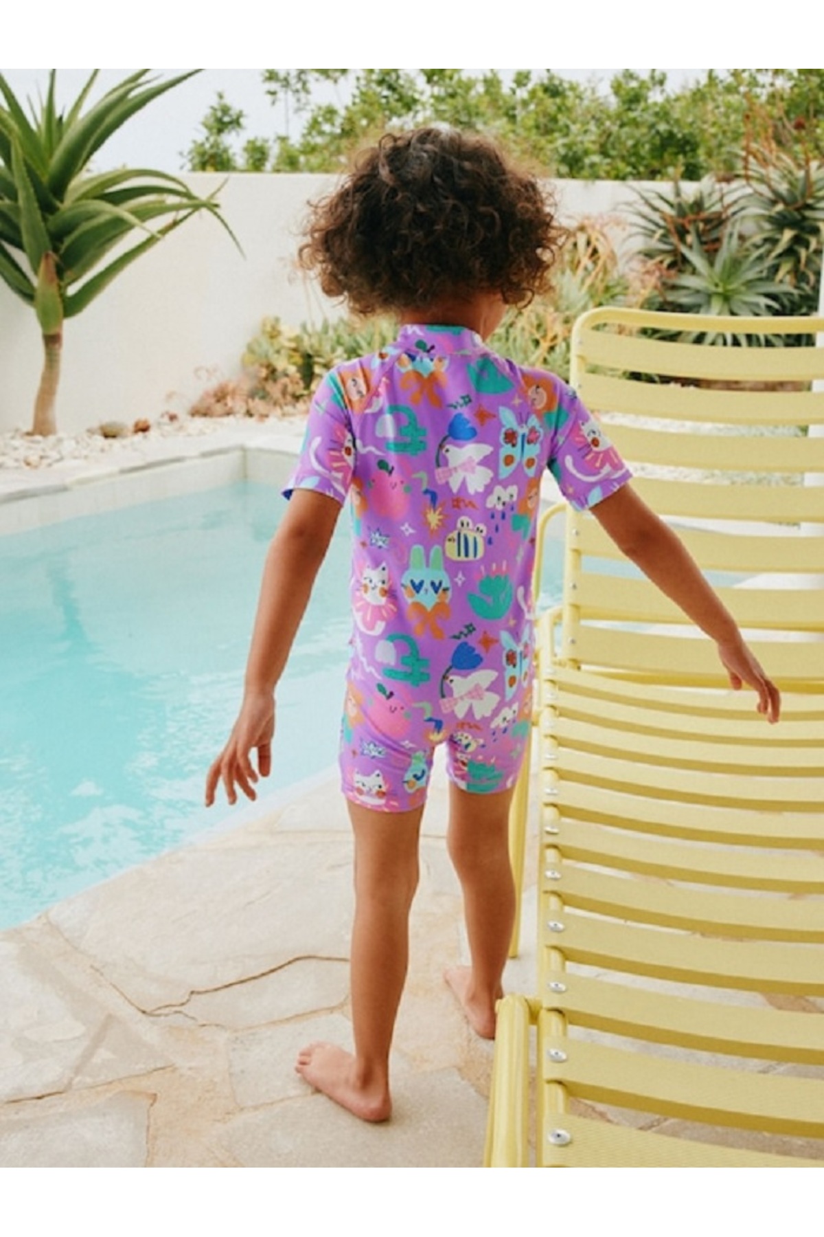 Next Baby Mor Renkli Karakter Desenli Güneşten Koruyucu UPF 50+ Mayo fotoğrafı 3 (önizleme)