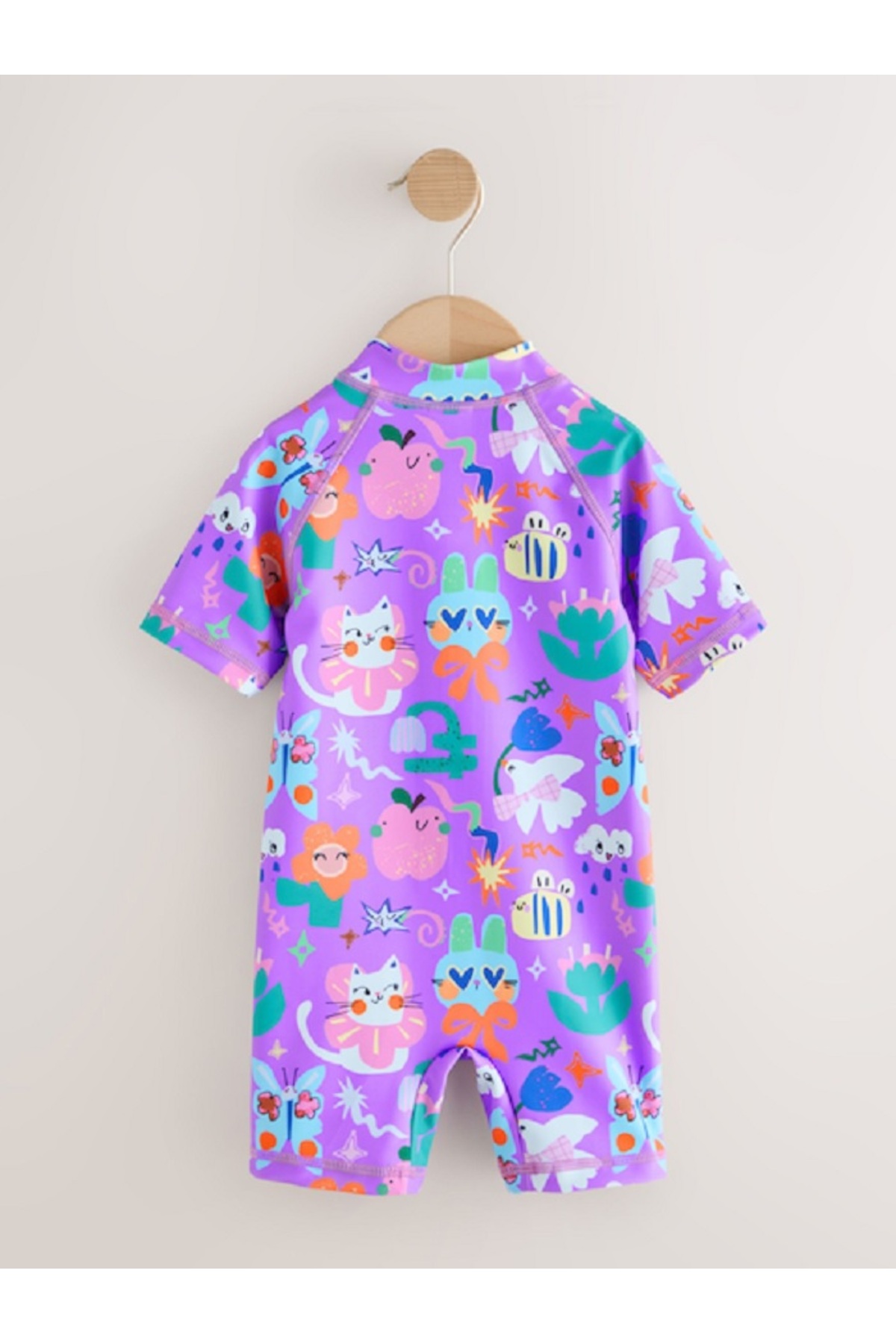 Next Baby Mor Renkli Karakter Desenli Güneşten Koruyucu UPF 50+ Mayo fotoğrafı 6 (önizleme)