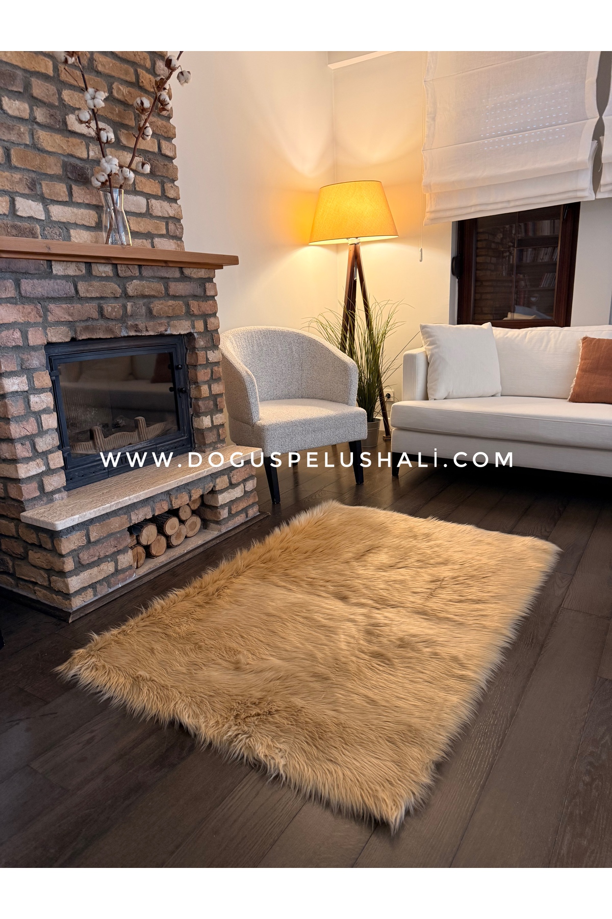 A Post Camel Soft Textured Plush Rug Rectangle