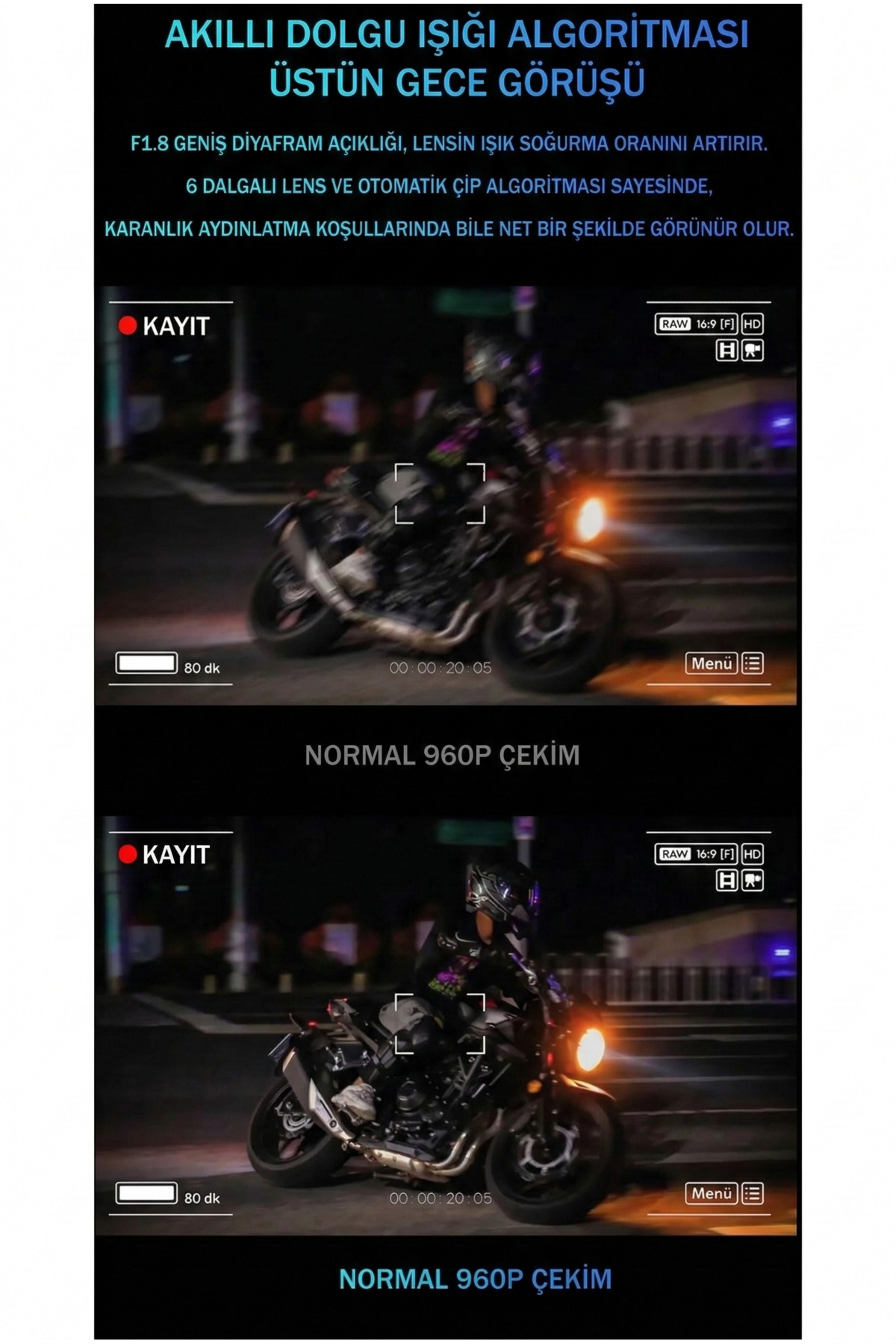 1080p HD Kameralı Kask İnterkom Bluetooth 5.4 Kulaklık - 3000 mAh Wifi Su Geçirmez