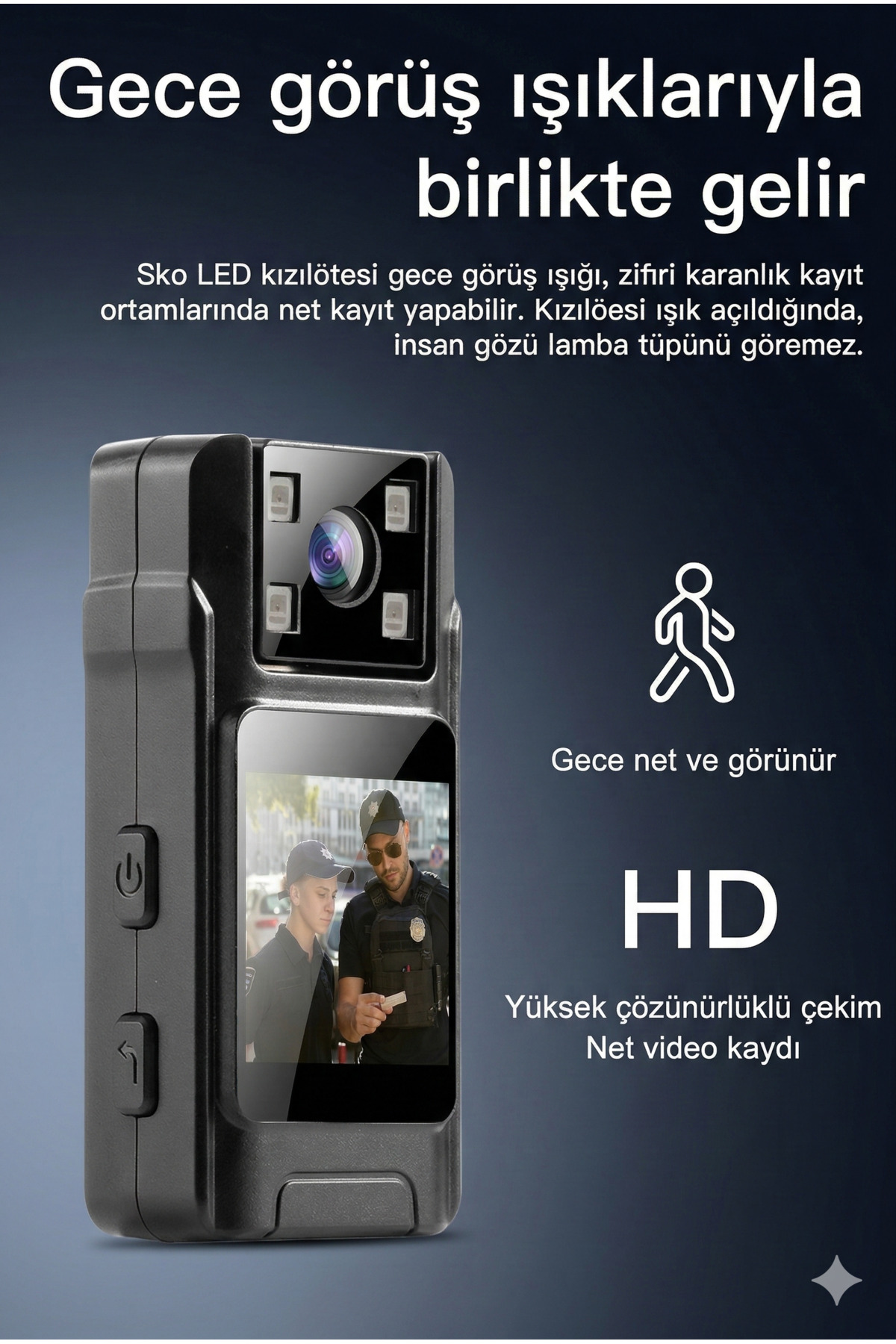 1080P Wifi Dijital Mini Aksiyon Gece Görüşlü Giyilebilir Kamera 180 Derece Döndürülebilir