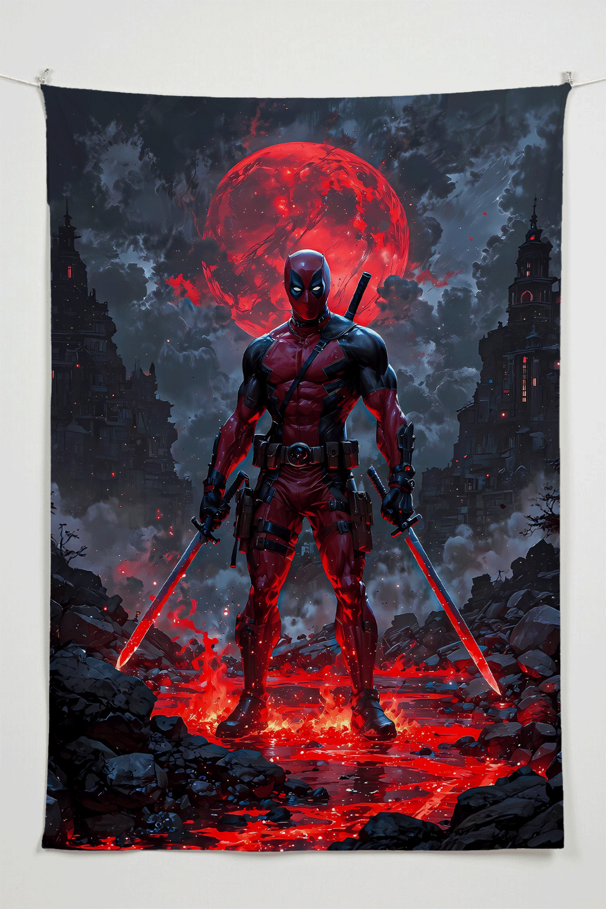 Deadpool Wallcovering β Oversized Tapestry Tapestry Tapestry, Game Anime Film Room Decor