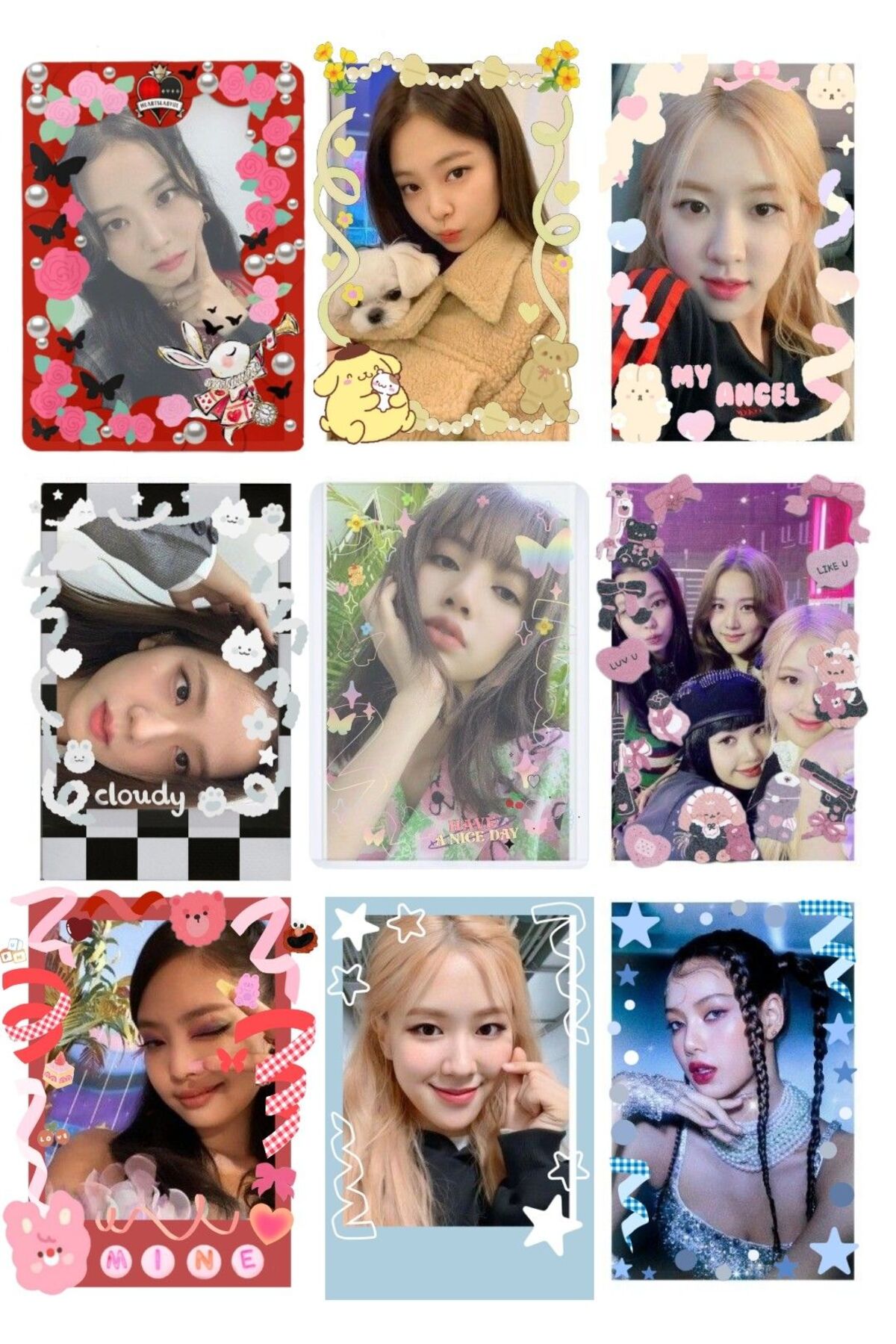 animeandyourworld BLACKPİNK JENNİE ROSE JİSOO LİSA 1 ADET FOTOKART