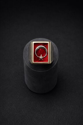 ERHAN GÜMÜŞ VE SAAT TÜRK BAYRAKLI ERKEK YÜZÜĞÜ