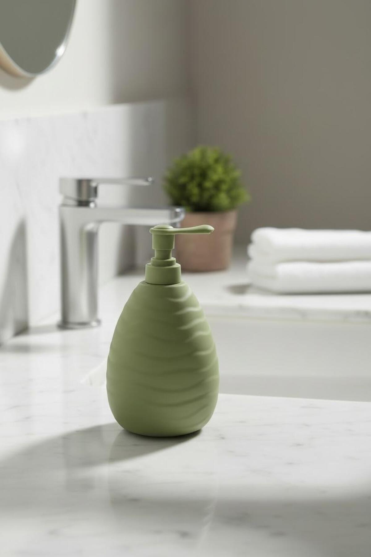 Haki Yeşili 500 ml Sıvı Sabunluk | Banyo Mutfak Dekoratif Sabunluk Dispenser