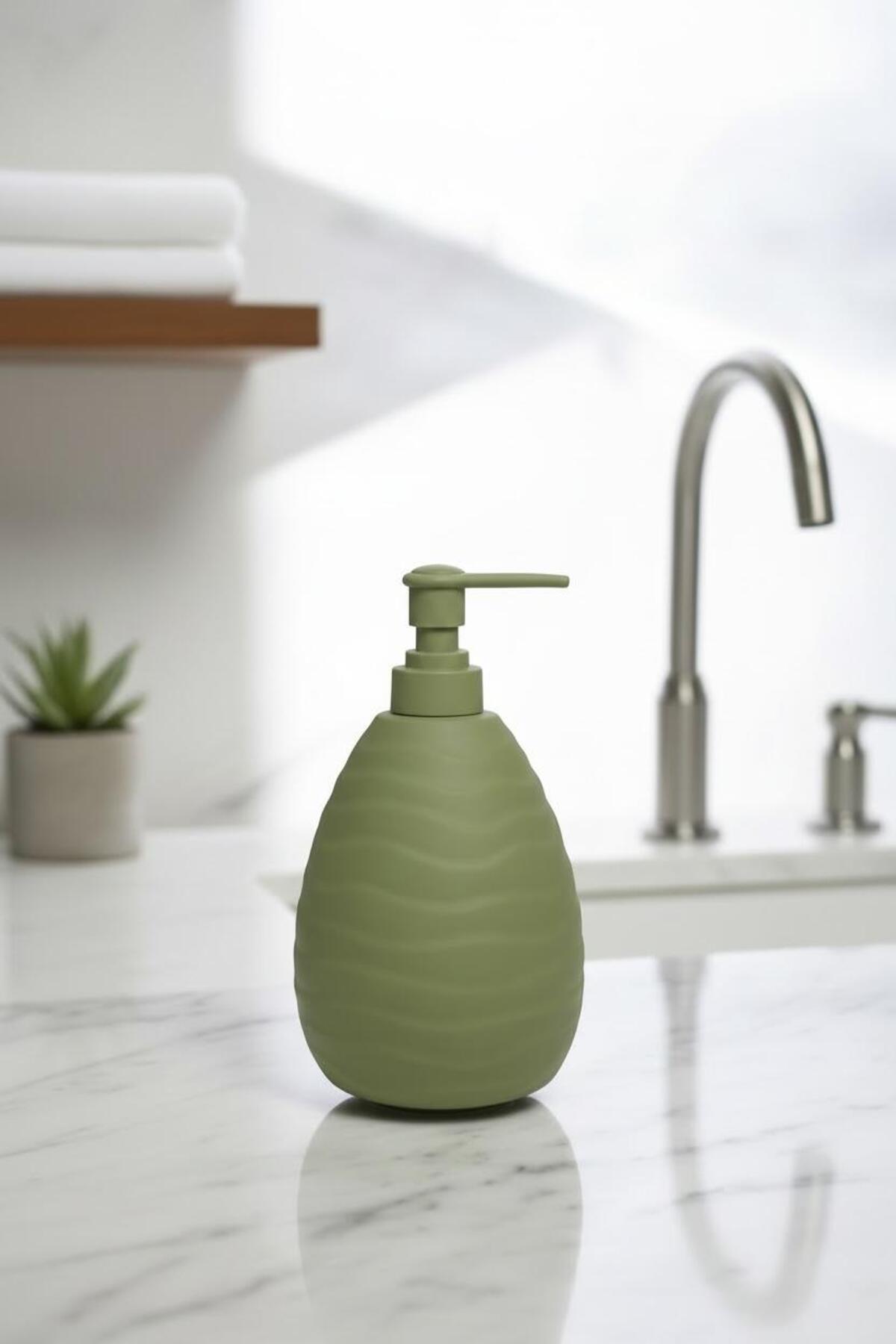 Haki Yeşili 500 ml Sıvı Sabunluk | Banyo Mutfak Dekoratif Sabunluk Dispenser