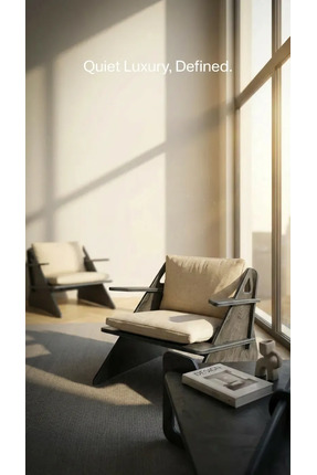 PRAKTURA CRAFT Siyah Ahşap Berjer, Kırık Beyaz Kumaş Tekli Koltuk, Modüler Ka...