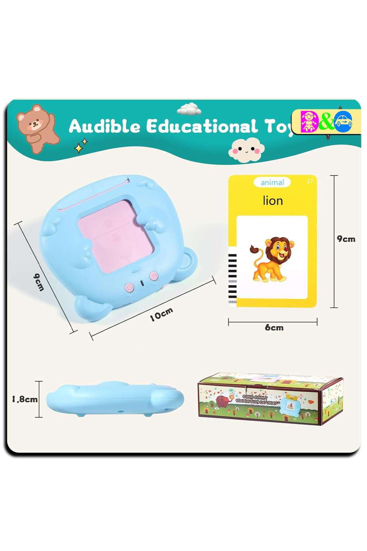 Generic Konuşan Flash Kart İngilizce Öğrenme Oyuncağı 224 Kelime – 112 Kart - Mavi fotoğrafı 6 (önizleme)