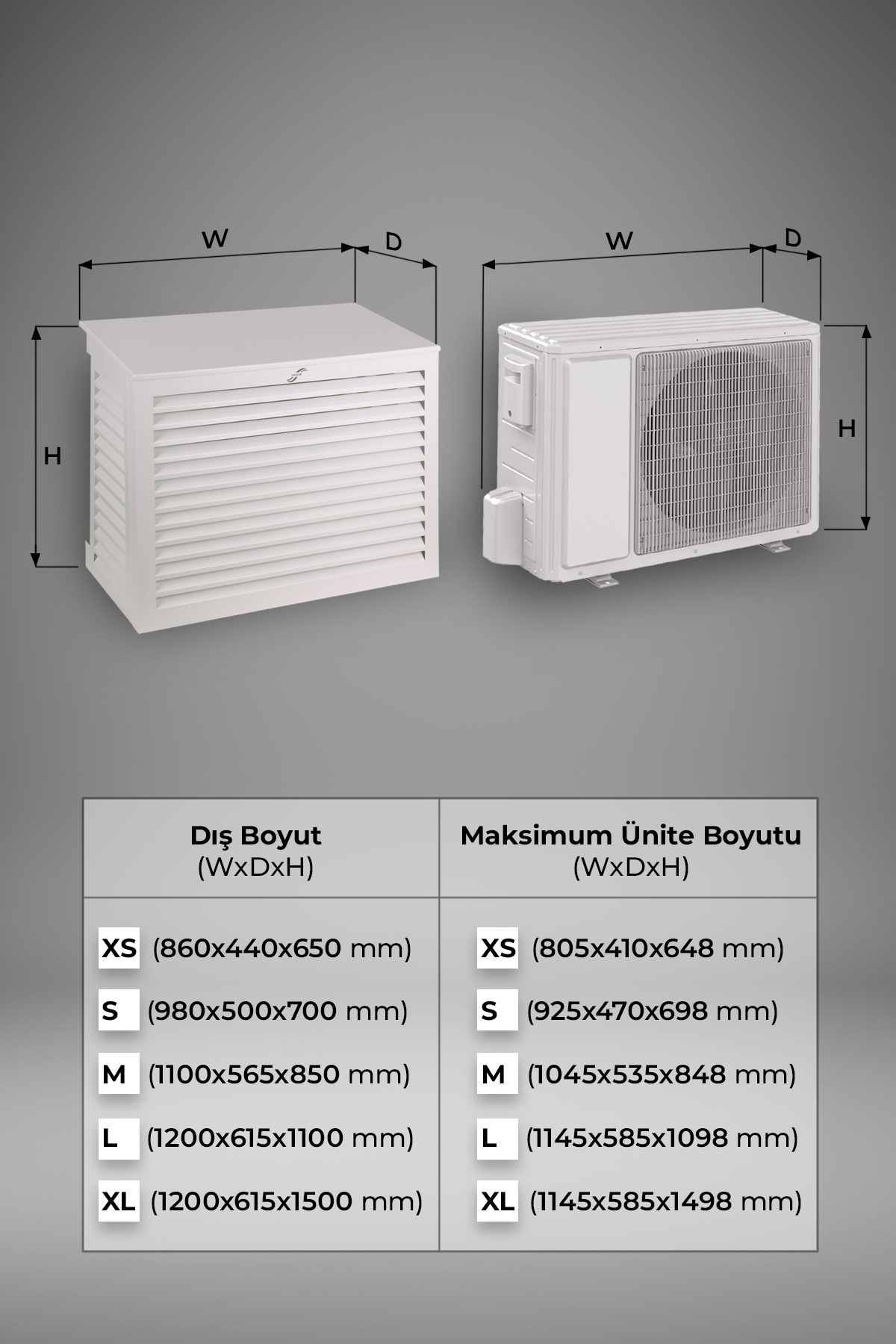 LICCIA Klima Motoru/Dış Ünite Gizleme/Koruma Kafesi XS 7000 BTU