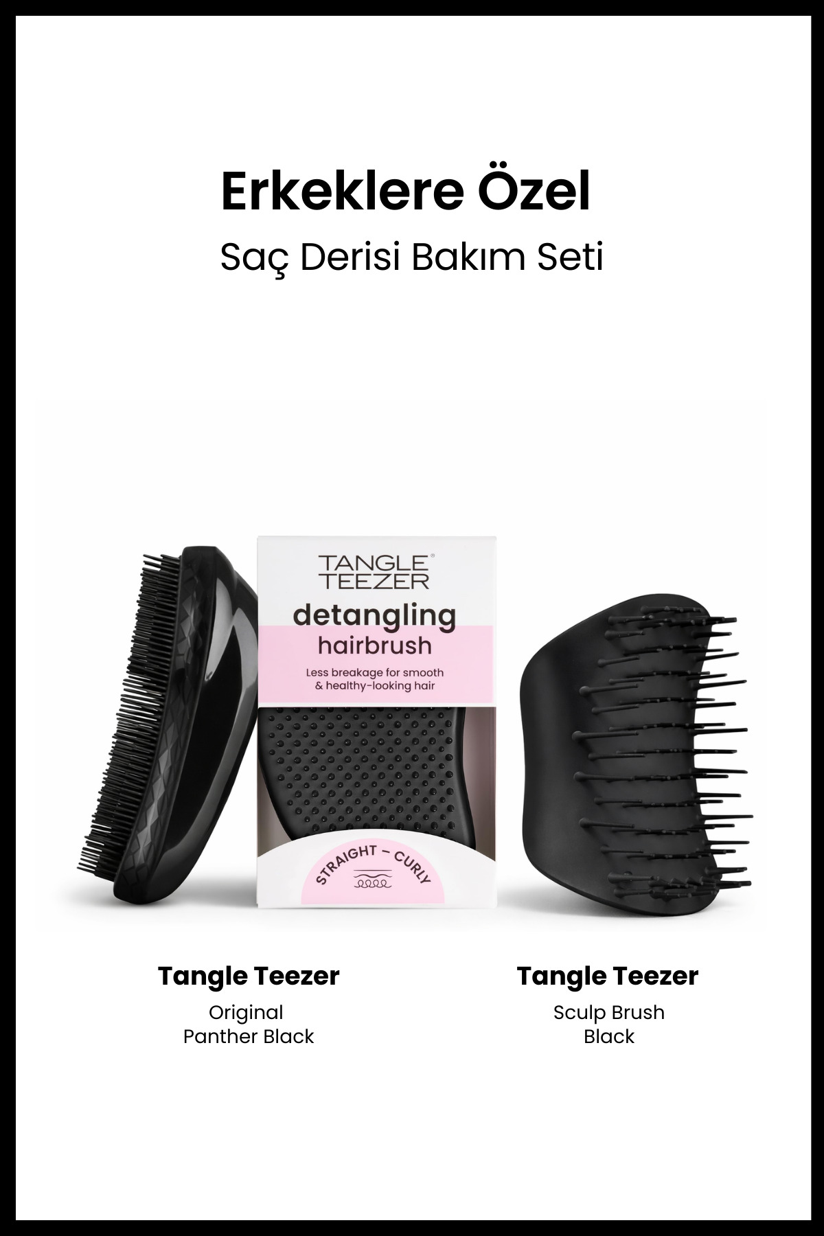 Tangle Teezer Original Panther Black Saç Açıcı Tarak + Scalp Brush