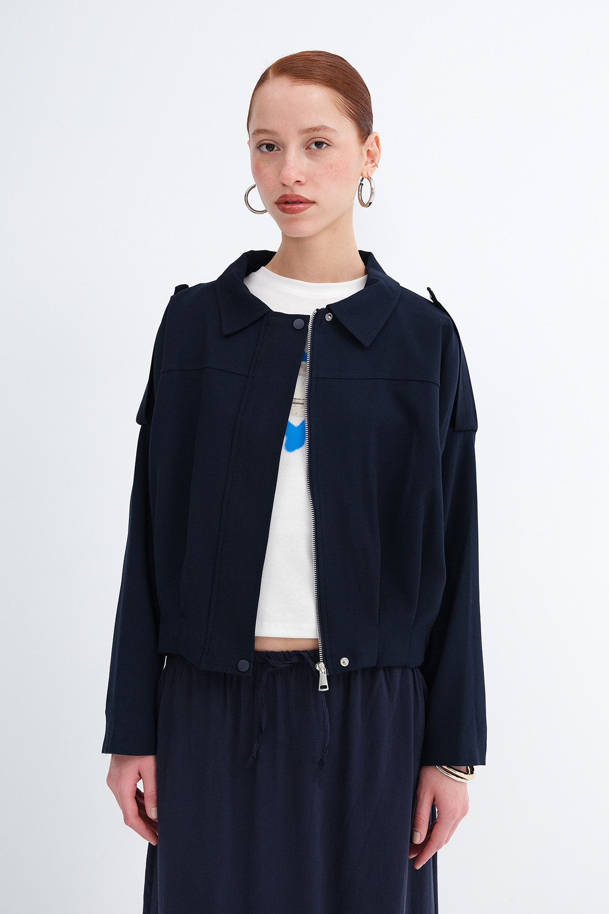 Addax  Fermuarlı Bomber Ceket C2978 - Görsel 5