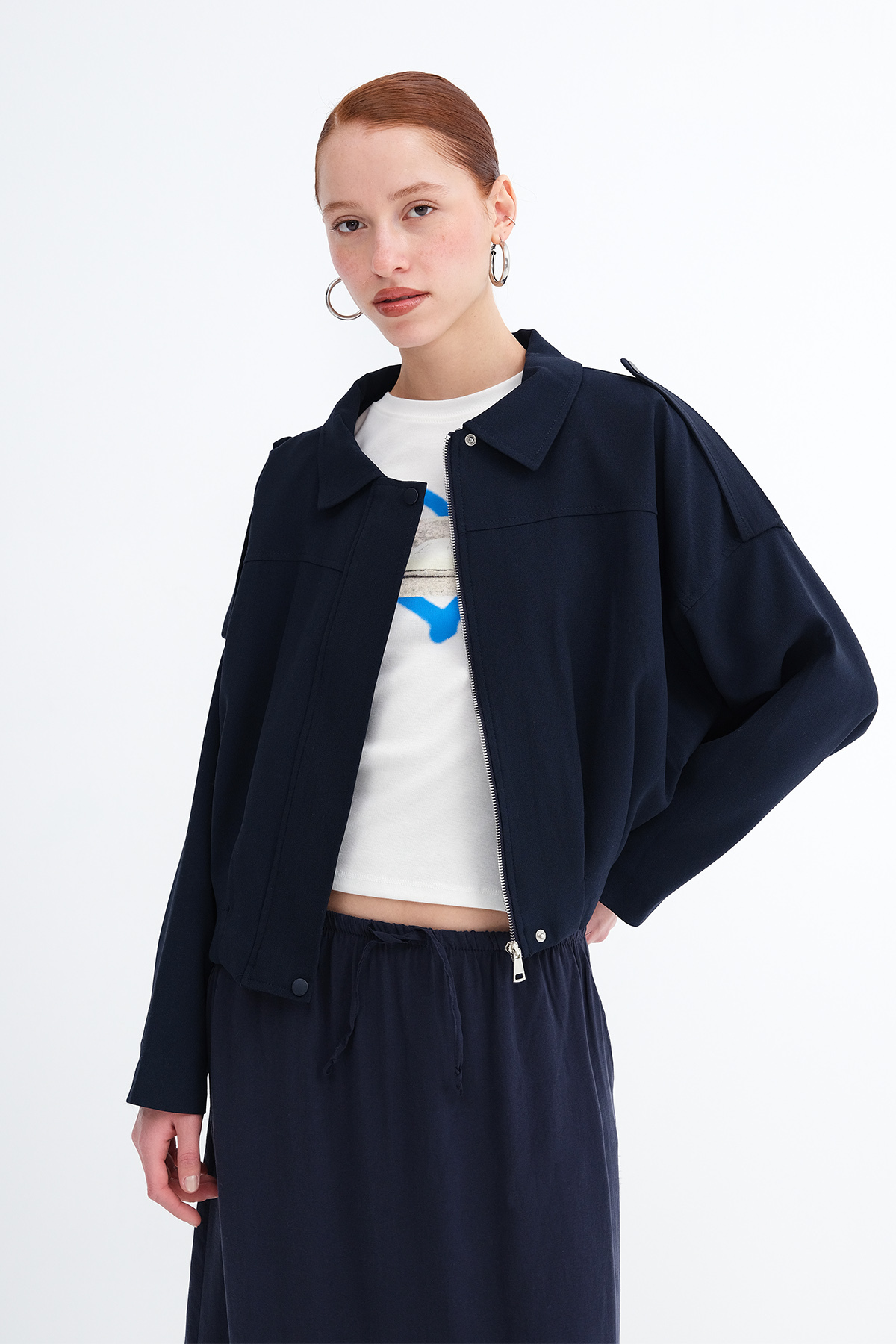 Addax  Fermuarlı Bomber Ceket C2978 - Görsel 4