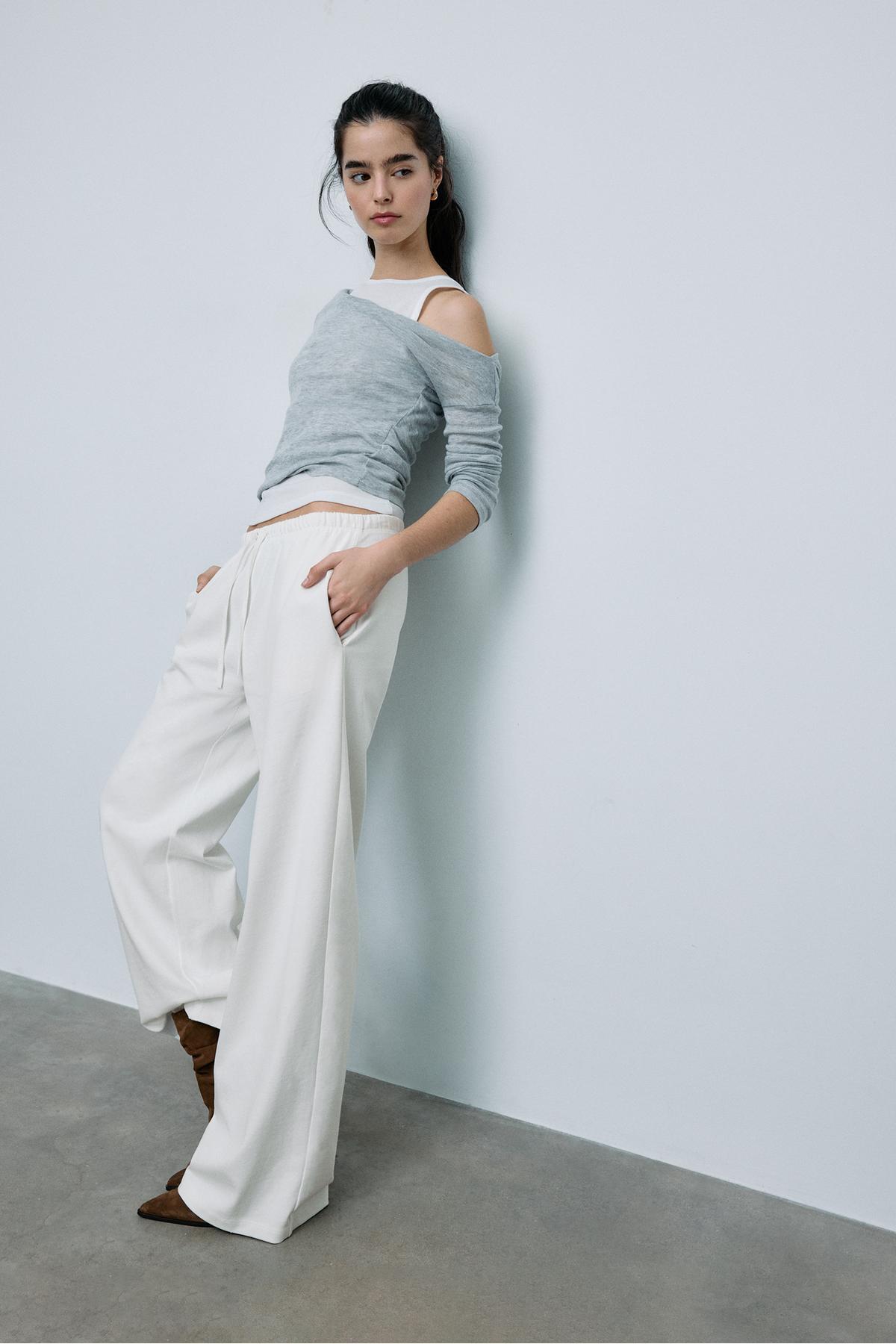 Wide leg jogger pants