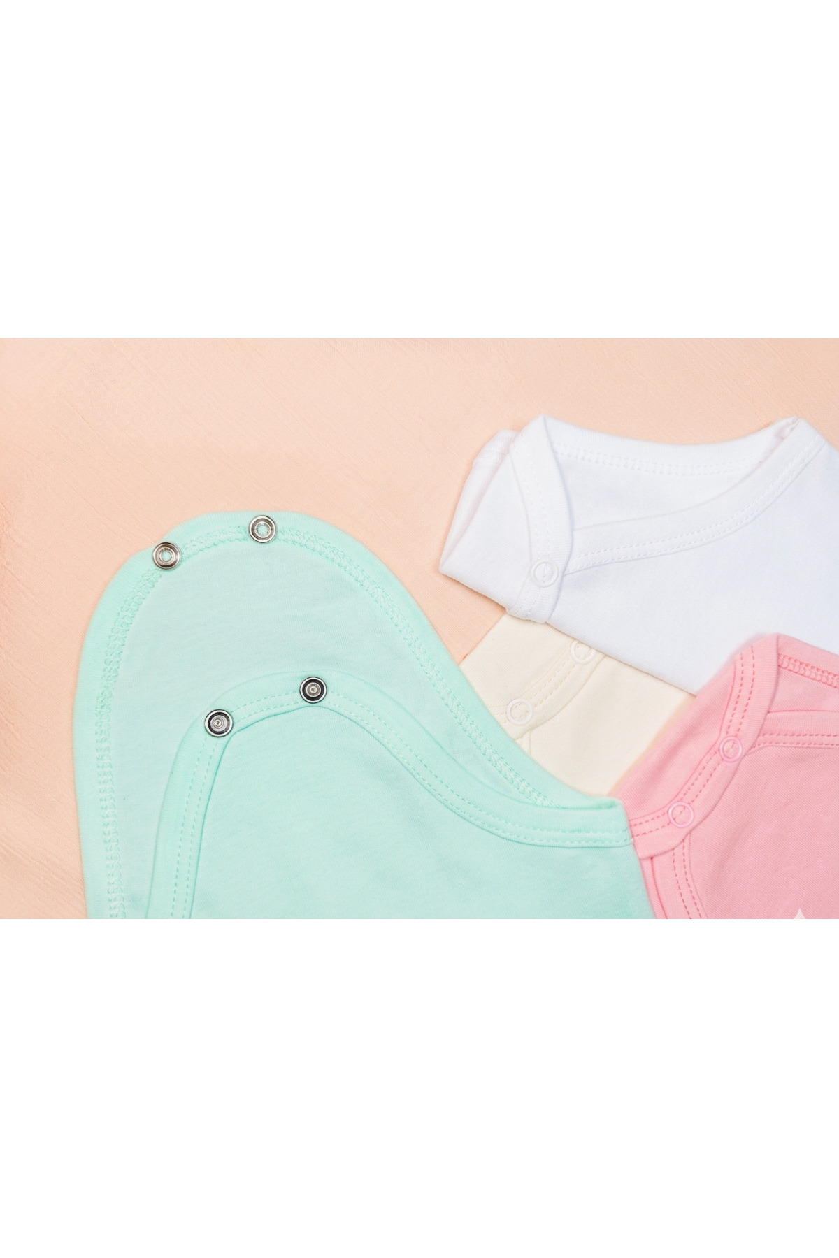 Baby Nife %100 pamuklu 4'lü çıtçıtlı bebek body zıbın/organik bebek atlet/çıtçıtlı badi fotoğrafı 2 (önizleme)