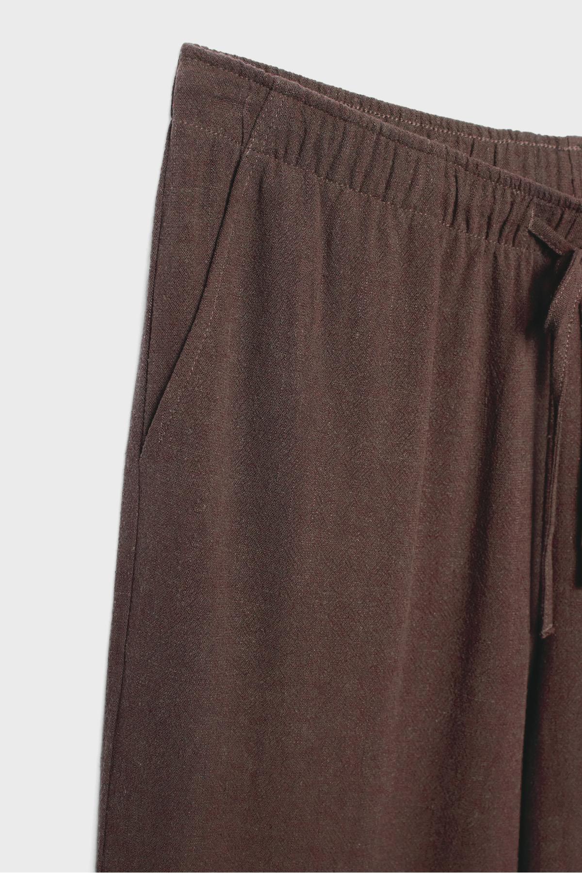 Stradivarius  Keten görünümlü dökümlü pantolon - Görsel 8