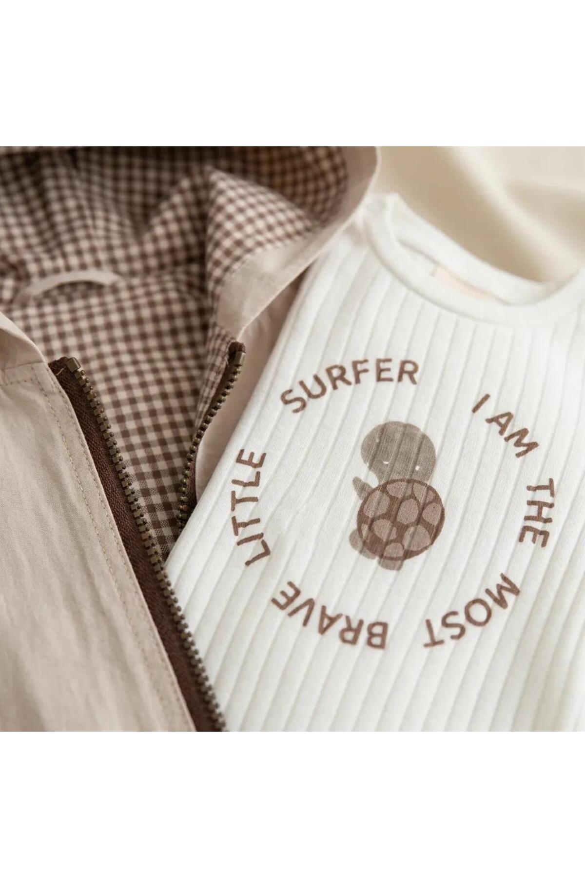 TA&CE Bebek Kapüşonlu Yağmurluk Mont Erkek Bebek 3 lü Takım 6-24 Ay fotoğrafı 7 (önizleme)