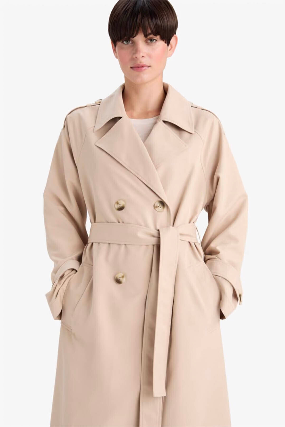 Defacto Waterproof Relax Fit Trench Coat G0742Ax26Sp- Trendyol