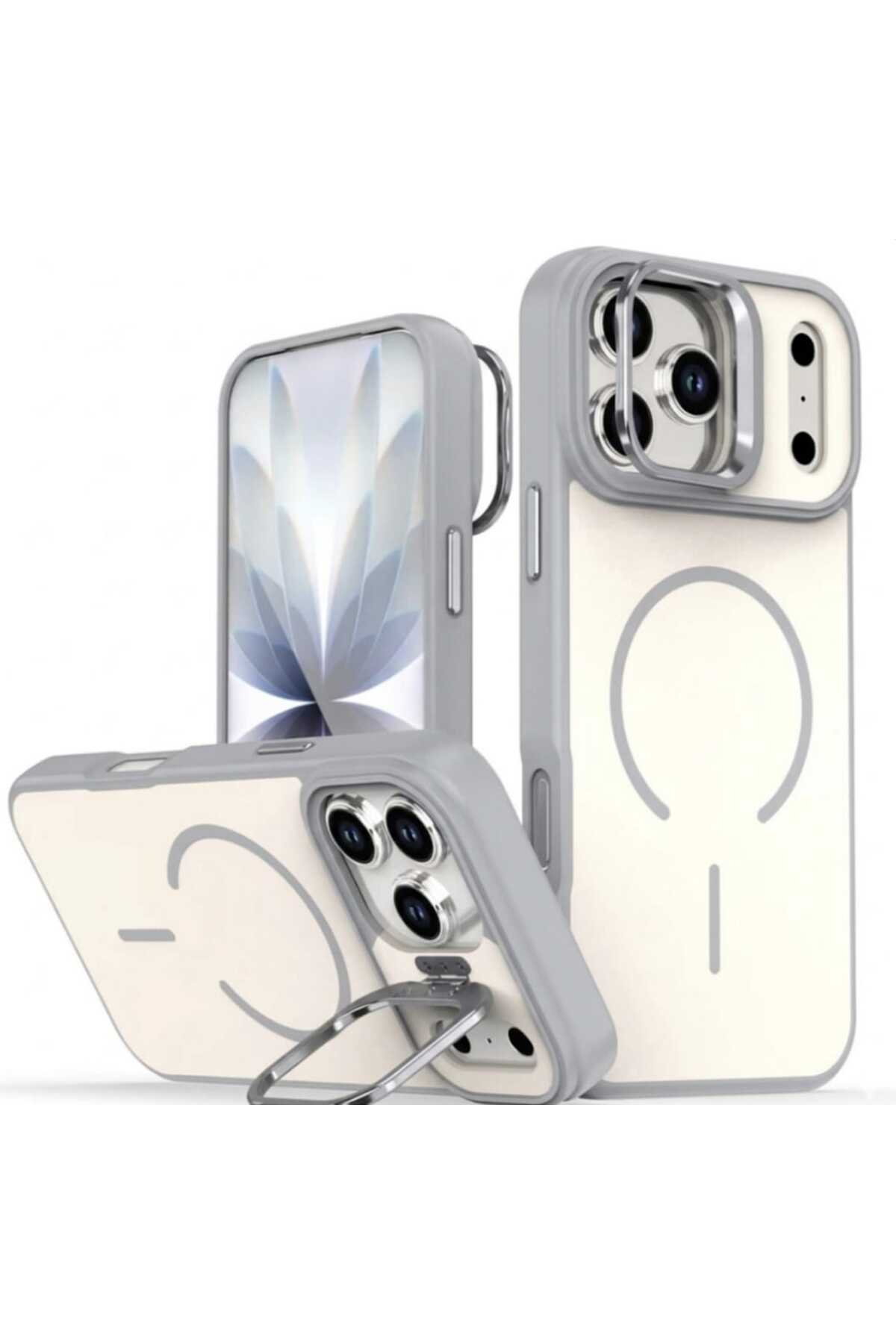 Iphone 17 Pro Metal Camera Stand with MagSafe Feature Matte Pastel Color Metal Key Premium Cover