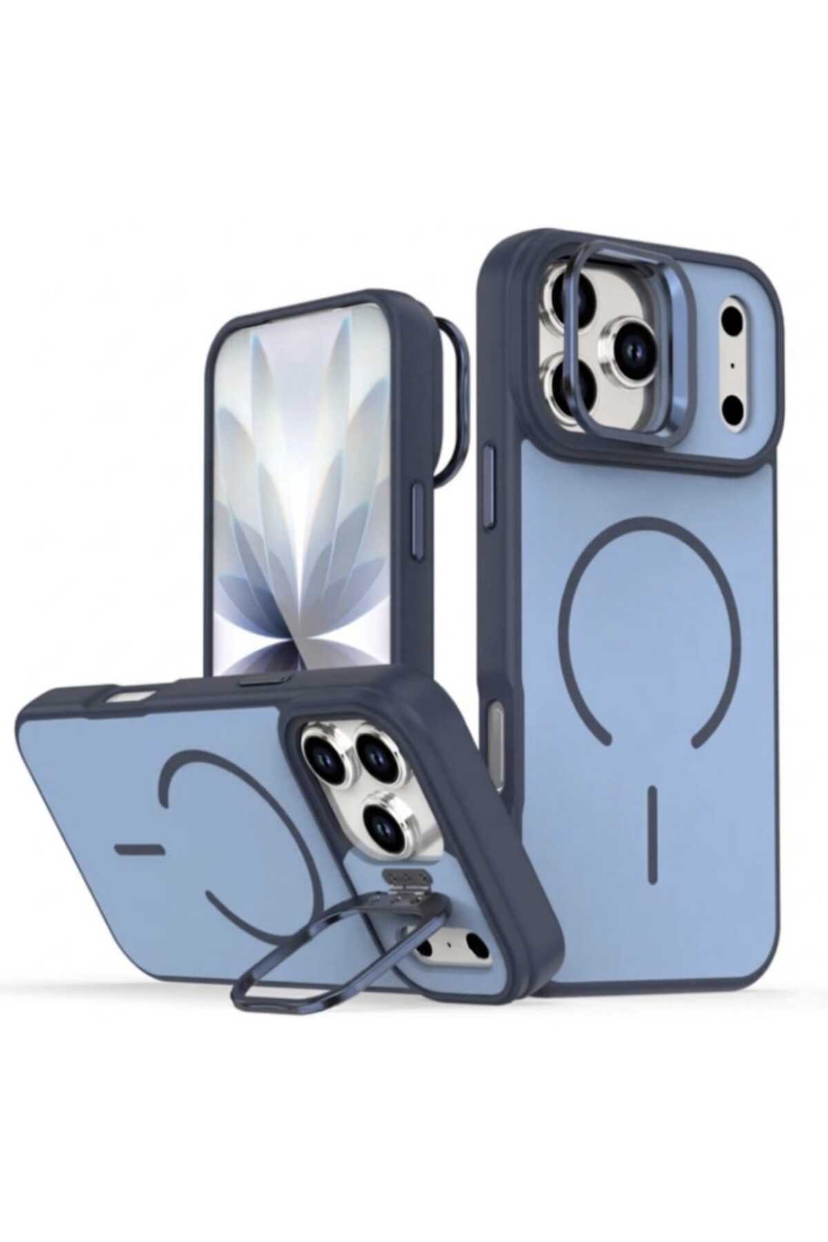 Iphone 17 Pro Metal Camera Stand with MagSafe Feature Matte Pastel Color Metal Key Premium Cover